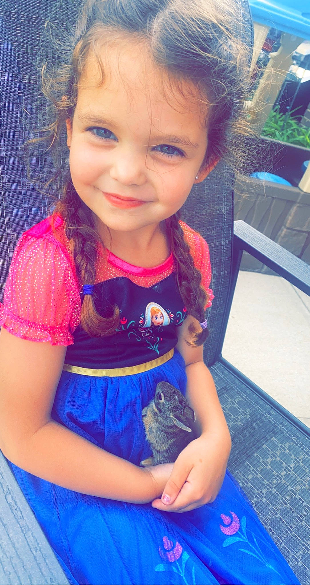 Josie joined the competition — help win amazing prizes! arm, baby_toddler_clothing, blue, cheek, face, facial_expression, hair, hairstyle, hand, happy, human, iris, joy, lip, neck, organ, person, purple, shoulder, skin