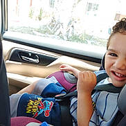 Nicholas joined the competition — help win amazing prizes! child, car_seat, spiderman, smiling, car_interior, seatbelt, window, daylight, boy, clothing, happy, portrait, safety, seat, young, casual, fun, travel, cute, kid
