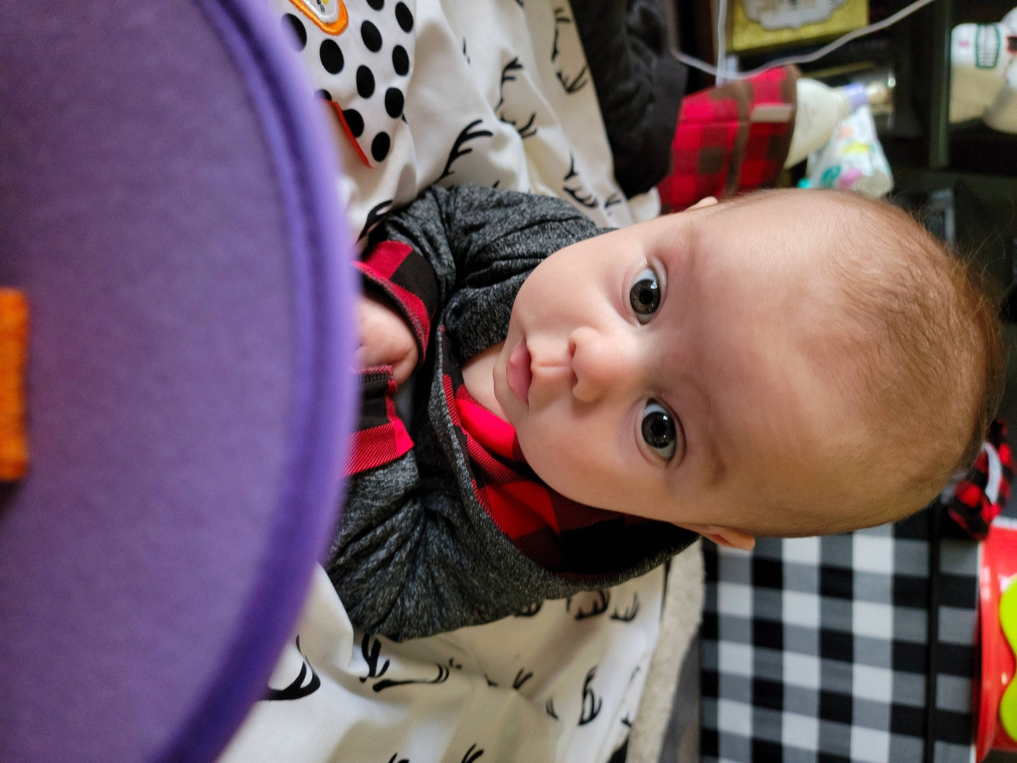 Westen joined the competition — help win amazing prizes! automotive_wheel_system, baby, cheek, child, circle, event, facial_expression, fun, hairstyle, happy, hat, pattern, person, plaid, room, skin, smile, tartan, toddler, white