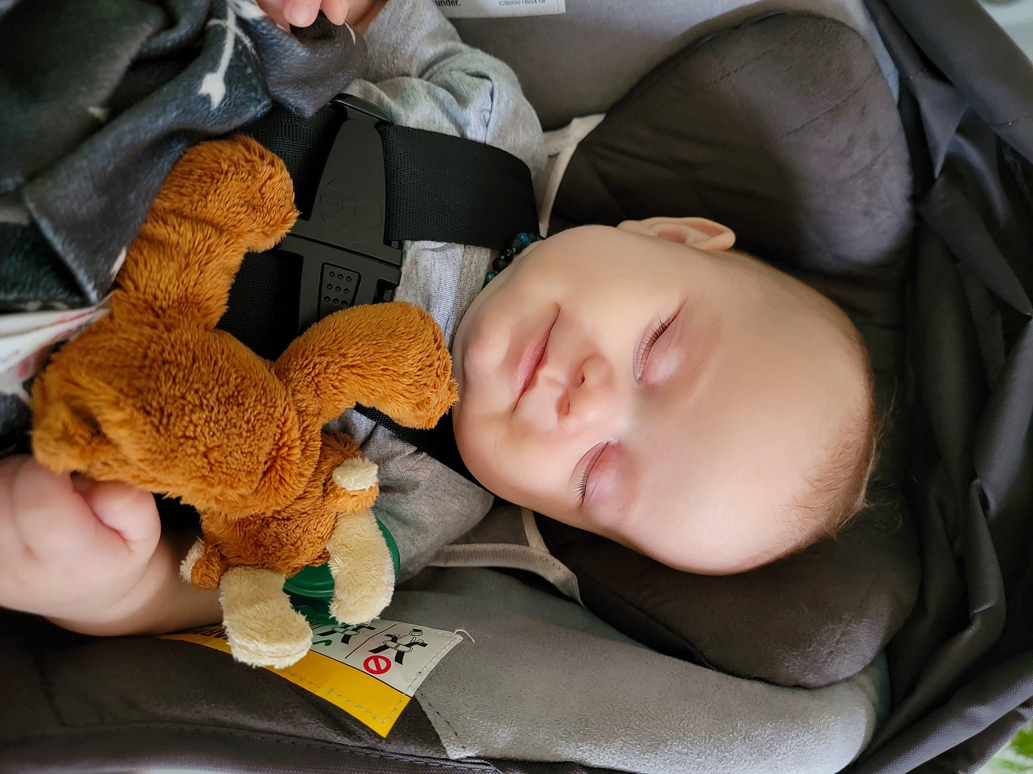 Westen is registered to the contest to win money with this photo: baby, baby_products, baby_safety, baby_sleeping, baby_toddler_clothing, car_seat, child, comfort, fawn, finger, linens, nail, person, product, sitting, skin, stuffed_toy, thumb, tie, toddler