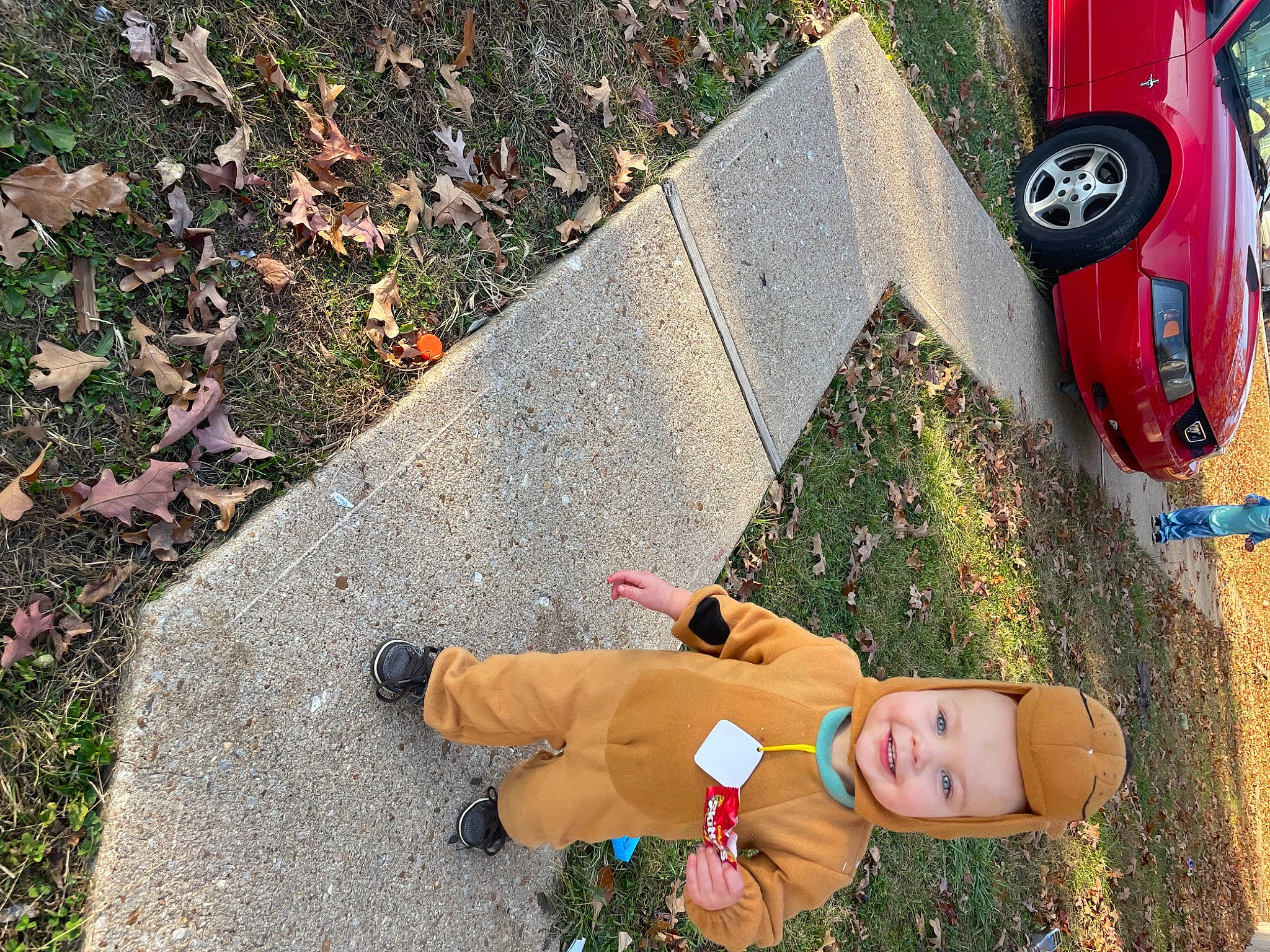 Sofia is registered to the contest to win money with this photo: asphalt, automotive_design, automotive_exterior, automotive_lighting, automotive_tire, bumper, car, grass, headwear, hood, human_leg, joy, people_in_nature, person, plant, road_surface, sidewalk, snapshot, tints_and_shades, tire