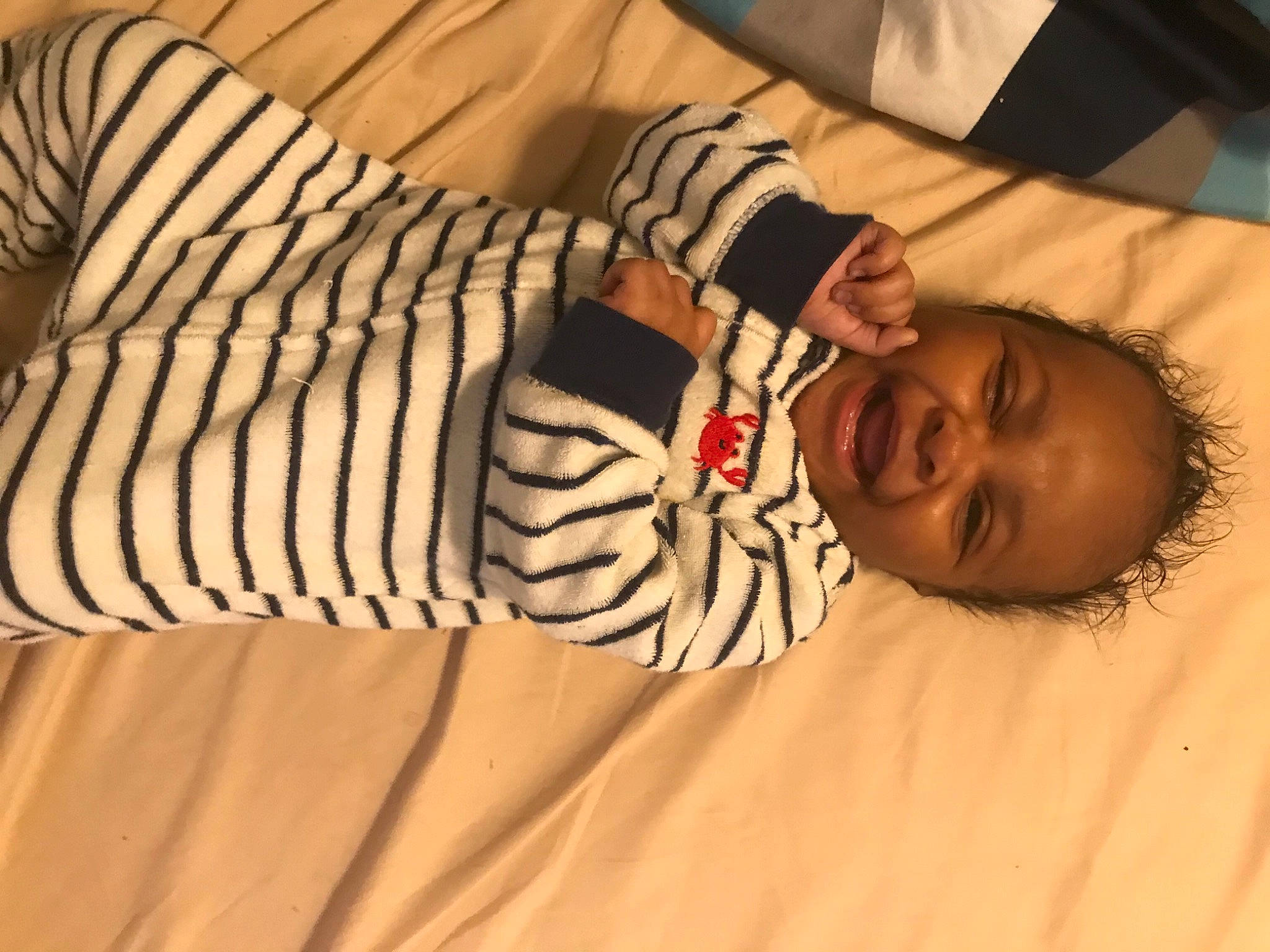 Armoni is registered to the contest to win money with this photo: beige, comfort, laugh, linens, mammal, nose, person, sweater