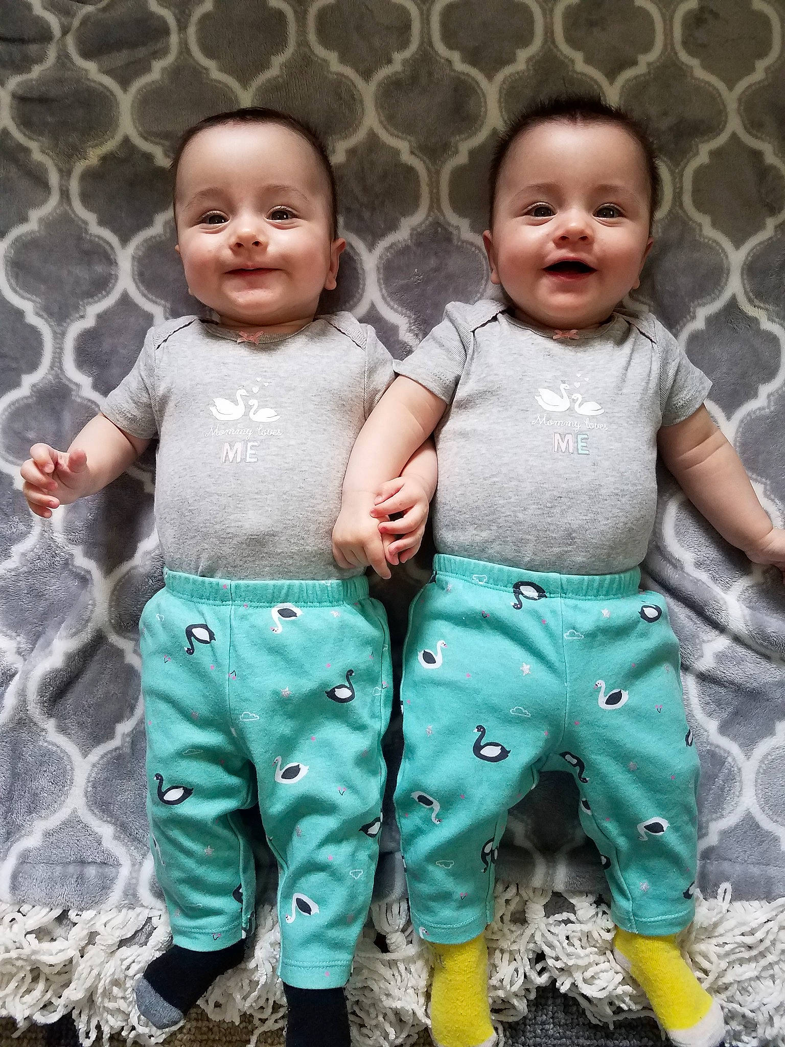 Maggie Macy joined the competition — help win amazing prizes! baby, baby_products, baby_toddler_clothing, child, design, family, green, male, pattern, people, person, product, sibling, skin, sleeve, smile, toddler