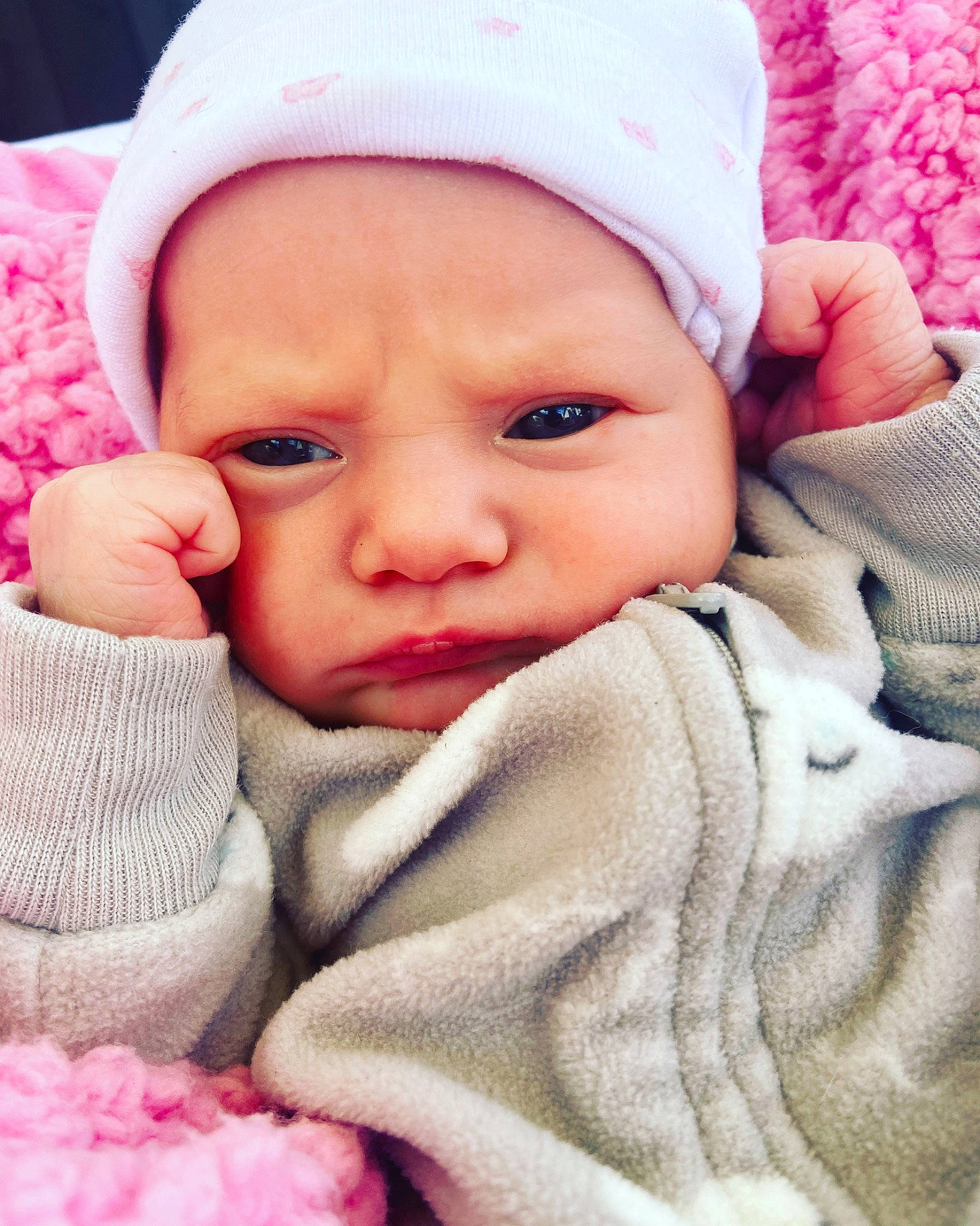 Nevaeh-sky joined the competition — help win amazing prizes! baby, baby_sleeping, baby_toddler_clothing, cap, cheek, chin, comfort, face, happy, headgear, headwear, knit_cap, lip, mouth, nose, person, pink, skin, sleeve, textile