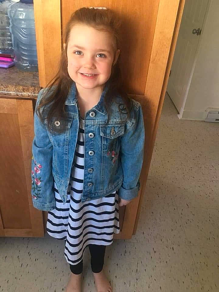 Kiley joined the competition — help win amazing prizes! child, child_model, clothing, denim, jacket, jeans, joy, outerwear, person, shoe, shorts, sleeve, smile, standing, t_shirt, textile, toddler, top, trousers
