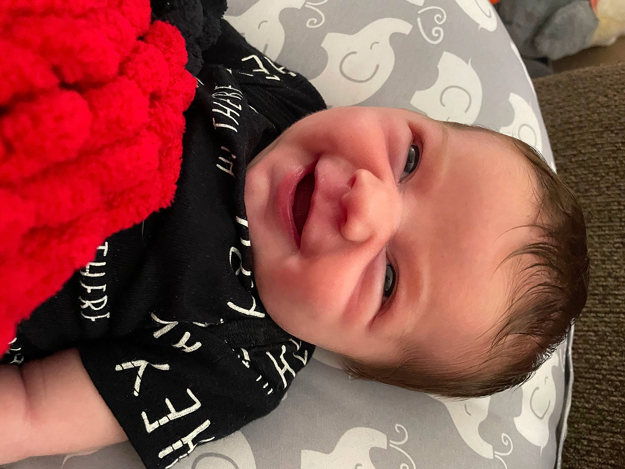 Nova joined the competition — help win amazing prizes! baby, baby_laughing, baby_toddler_clothing, cheek, child, eye, eyebrow, facial_expression, finger, flash_photography, gesture, happy, lip, mouth, nose, pattern, person, skin, sleeve, smile