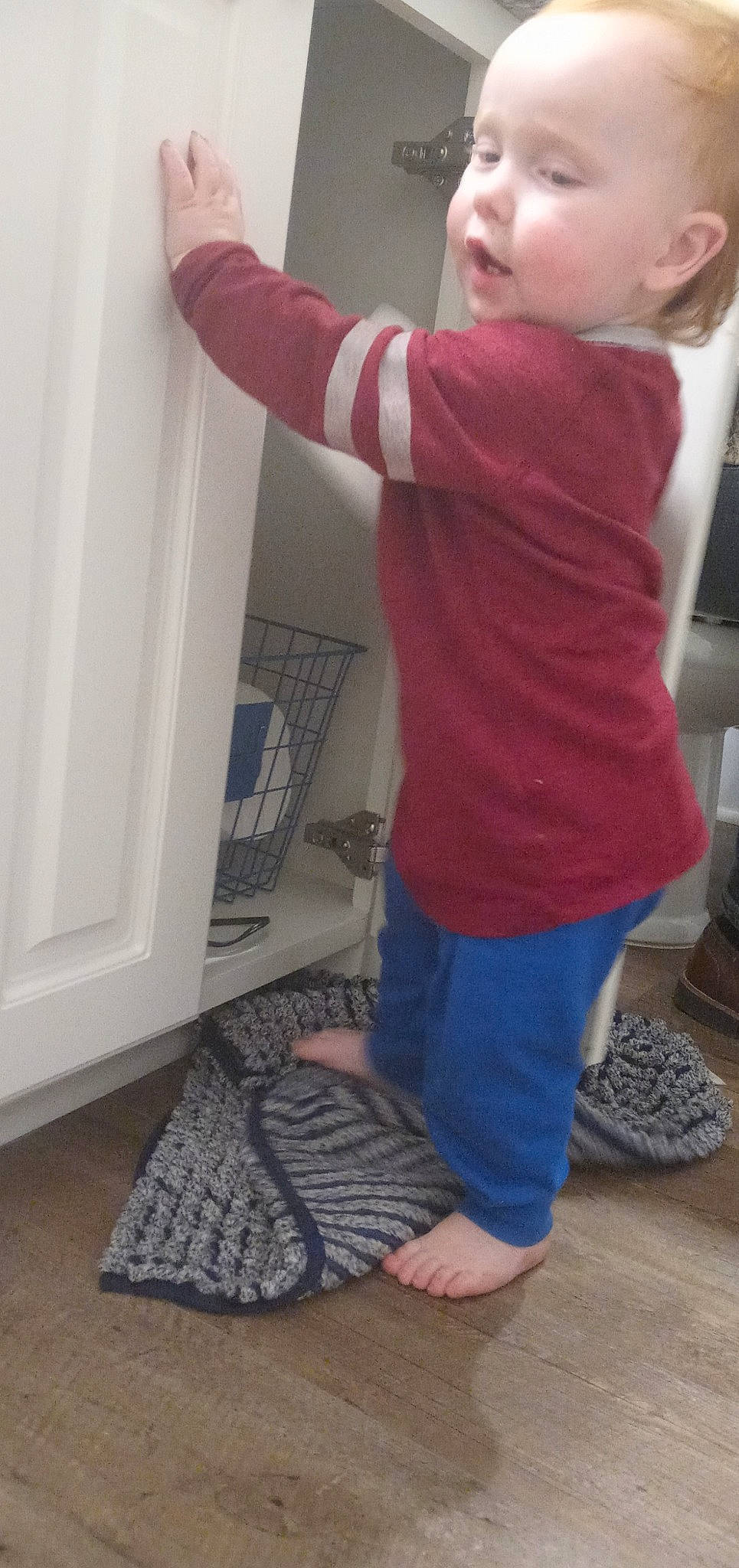 Layton joined the competition — help win amazing prizes! baby_toddler_clothing, elbow, floor, flooring, gesture, hardwood, human_leg, joint, knee, neck, person, shoulder, sleeve, sportswear, standing, t_shirt, thigh, toddler, trunk, waist