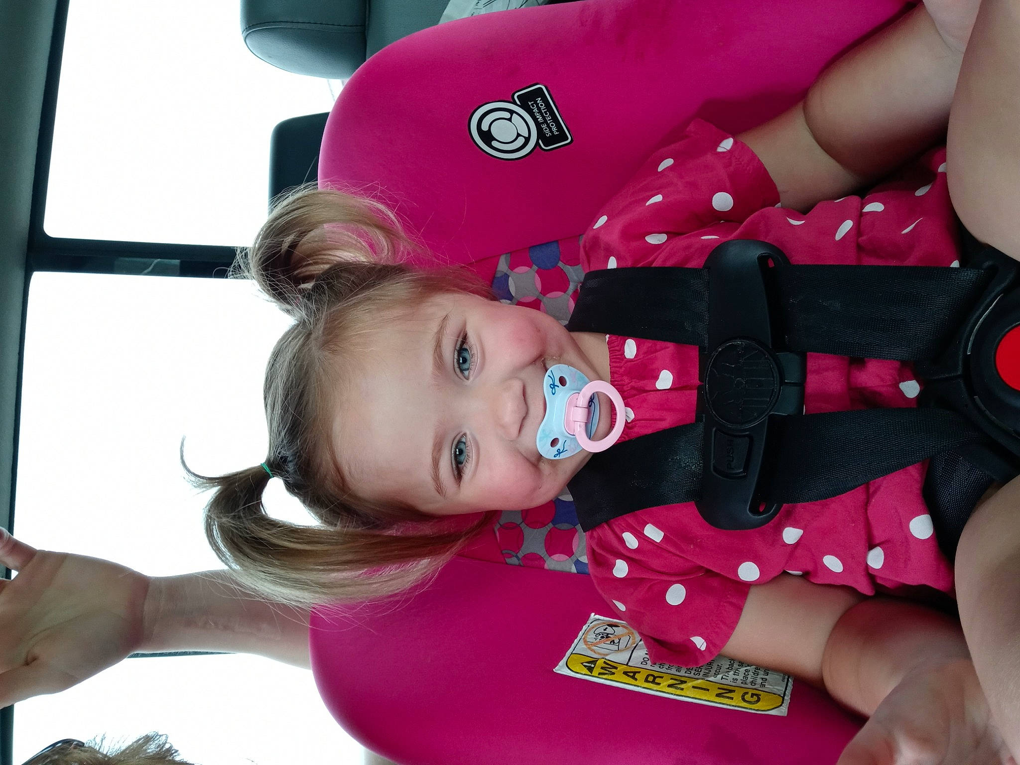 Bryleigh joined the competition — help win amazing prizes! arm, baby_toddler_clothing, child, elbow, facial_expression, fun, gesture, happy, hat, joy, lip, magenta, mouth, nail, pattern, person, pink, red, skin, sleeve