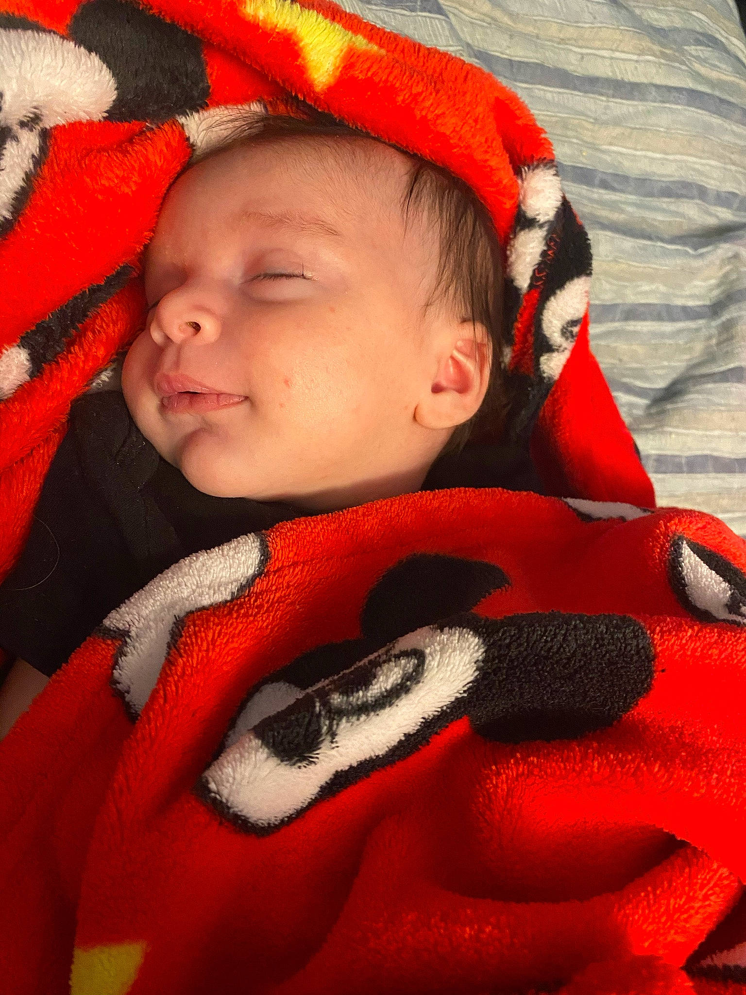 Jack Anthony joined the competition — help win amazing prizes! baby, carmine, comfort, face, fur, fur_clothing, headgear, linens, lip, mouth, nose, orange, outerwear, person, personal_protective_equipment, red, sleeve, textile, toddler, wool