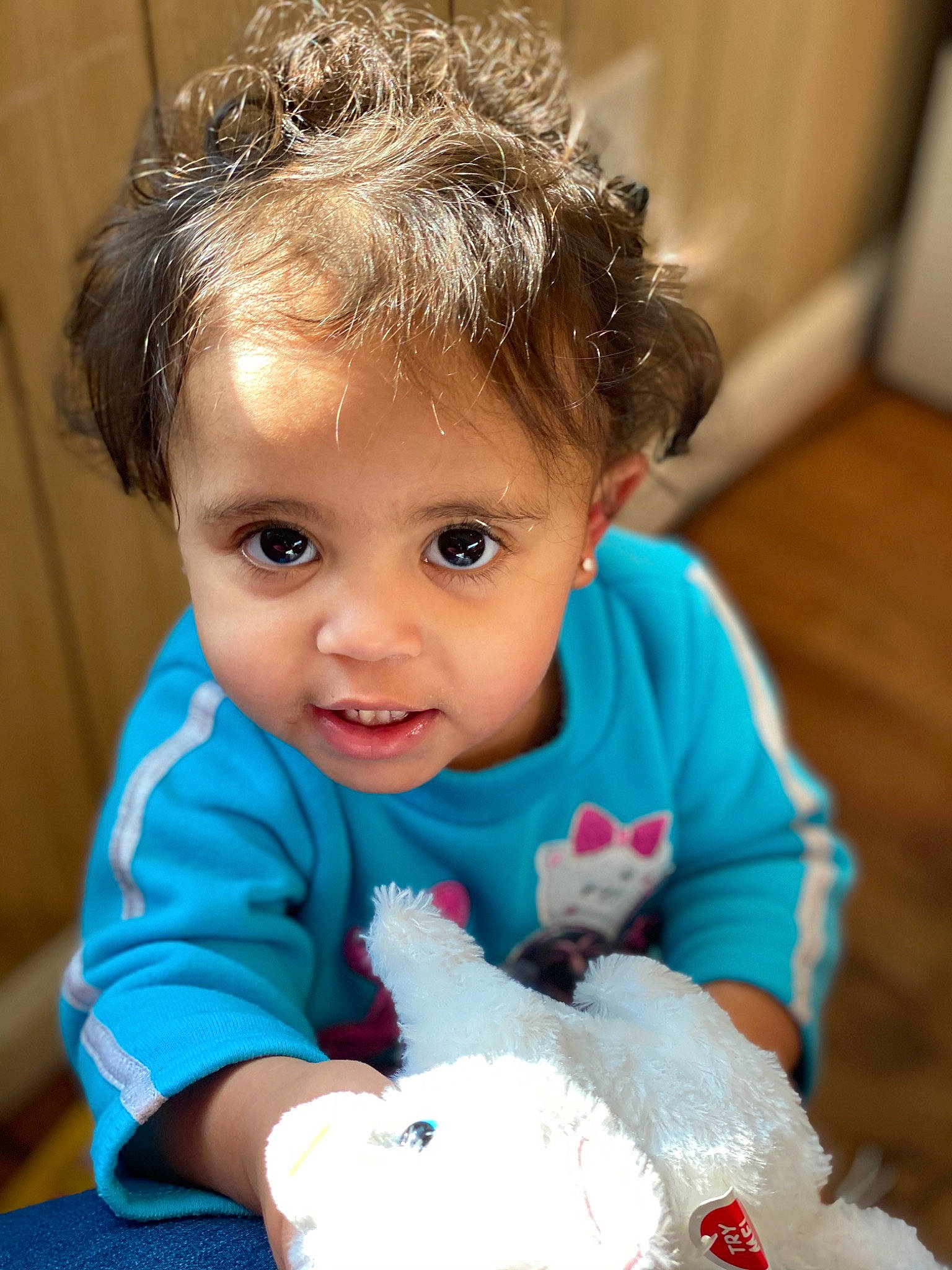 Nadia joined the competition — help win amazing prizes! baby, cheek, child, eye, face, head, iris, nose, person, play, room, sitting, skin, smile, toddler, toy