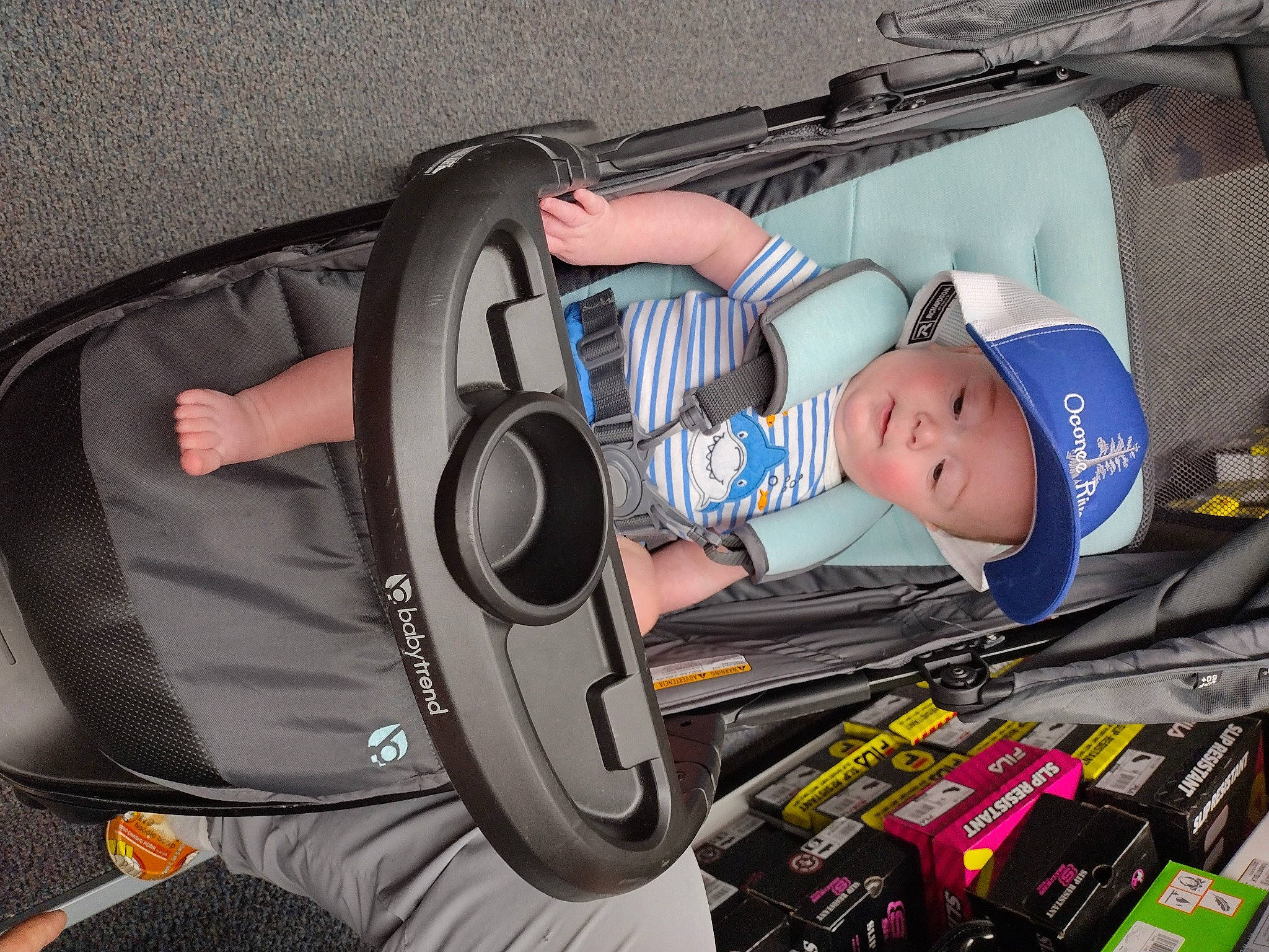 Preston joined the competition — help win amazing prizes! audio_equipment, auto_part, automotive_design, automotive_exterior, automotive_tire, automotive_wheel_system, baby, baby_carriage, bag, bumper, comfort, hat, headgear, headwear, helmet, luggage_and_bags, motor_vehicle, person, personal_protective_equipment, sneakers