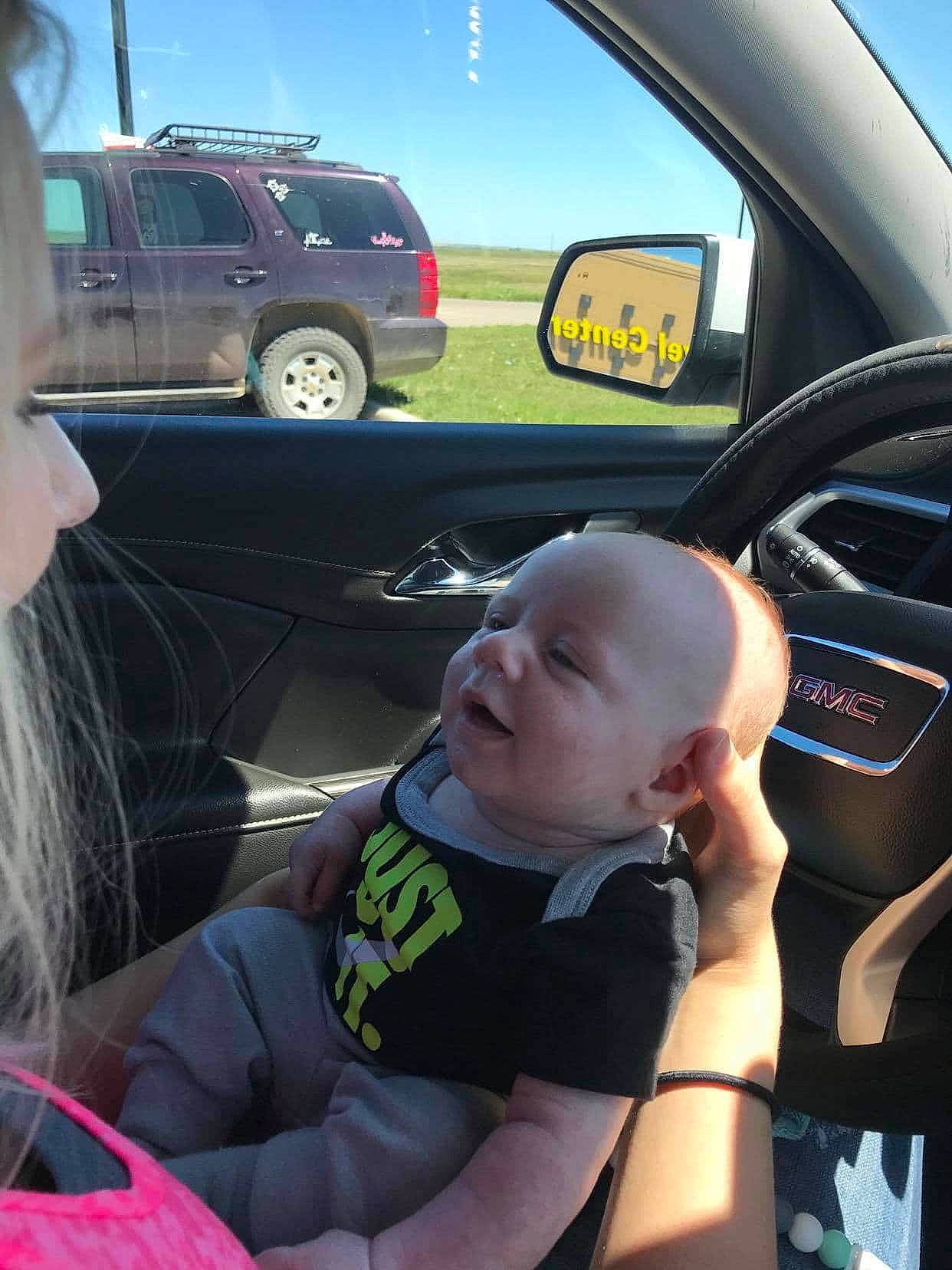 Jax is registered to the contest to win money with this photo: auto_part, car, car_seat, child, driving, family_car, person, steering_part, steering_wheel, toddler, vehicle, vehicle_door