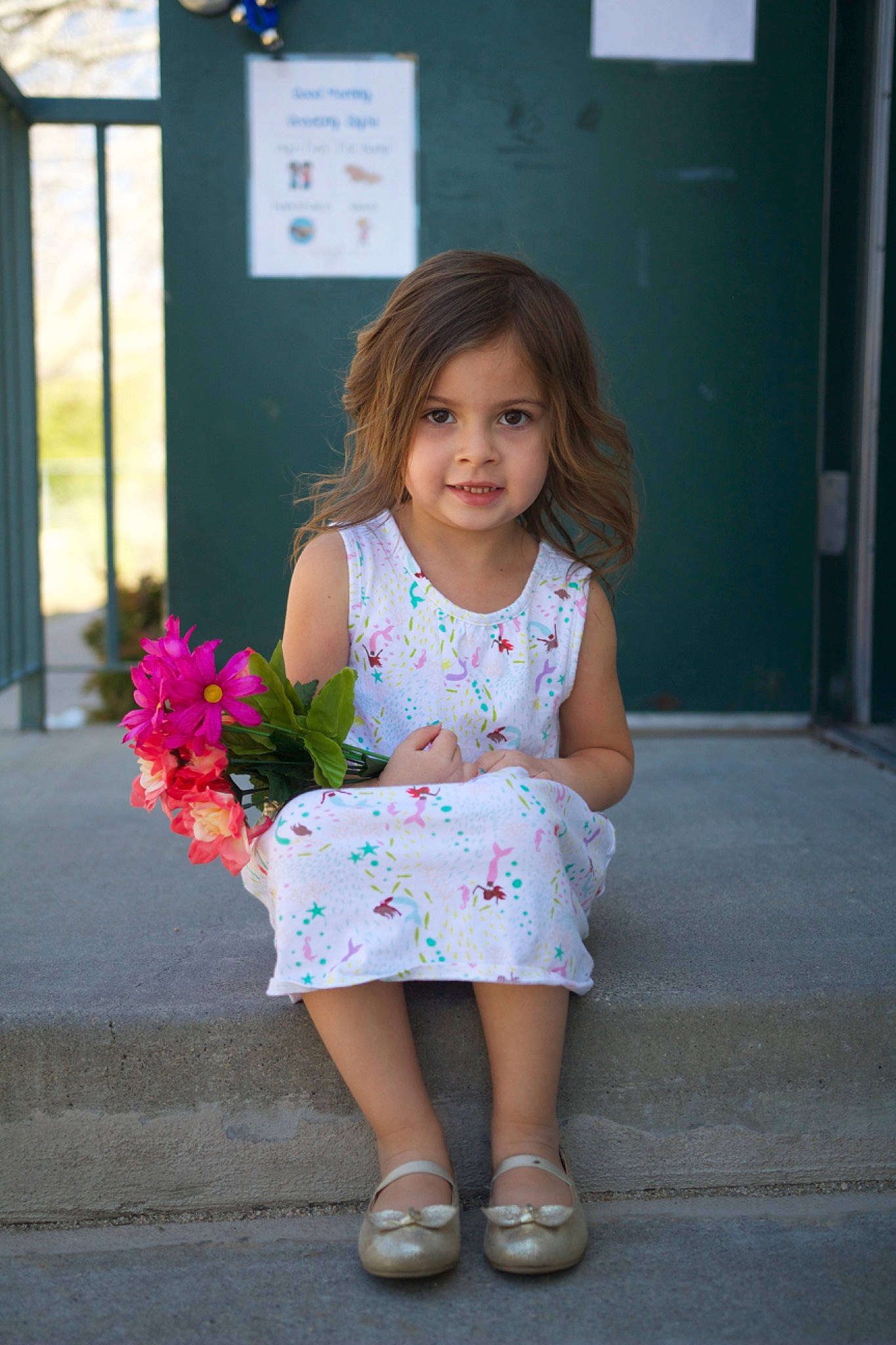 Alysia joined the competition — help win amazing prizes! baby_toddler_clothing, beauty, child, day_dress, dress, electric_blue, flower, fun, happy, human, magenta, person, petal, pink, plant, sandal, skin, smile, standing, summer