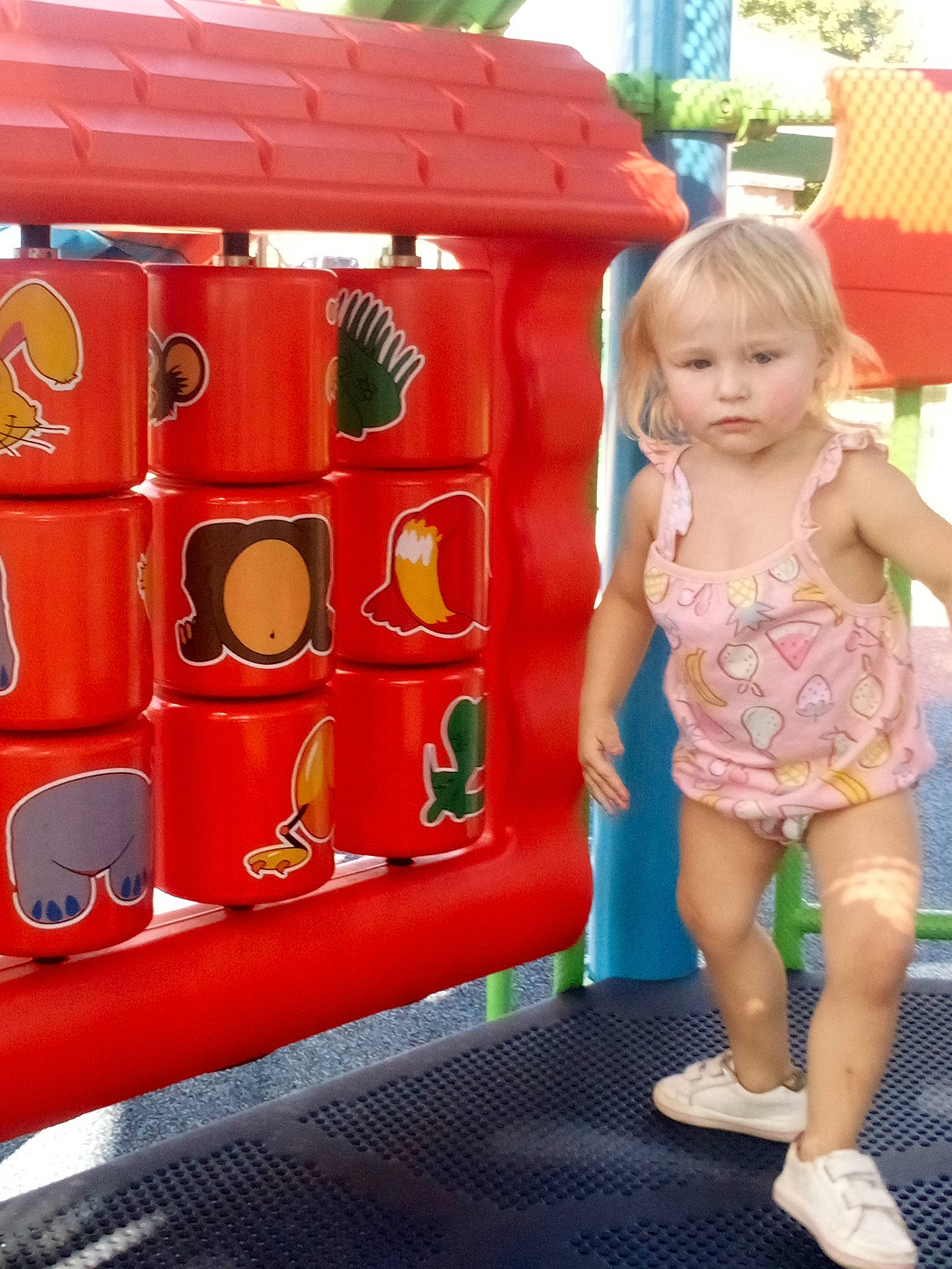 Zeiana joined the competition — help win amazing prizes! child, chute, city, fun, gas, leisure, machine, magenta, outdoor_play_equipment, person, pink, play, playground, recreation, red, sandal, shorts, snapshot, toddler, tree