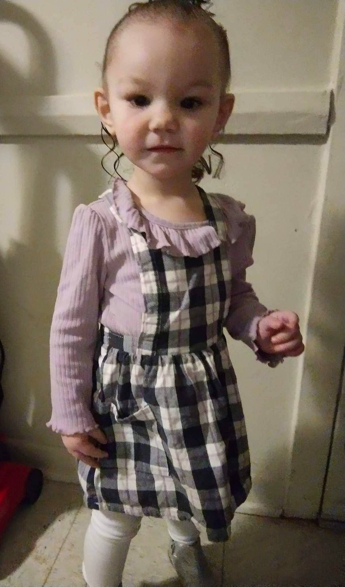Peyton joined the competition — help win amazing prizes! baby, baby_toddler_clothing, cheek, child, collar, day_dress, dress_shirt, fashion_design, gesture, luggage_and_bags, monochrome_photography, neck, one_piece_garment, pattern, person, plaid, shoulder, sleeve, tartan, toddler