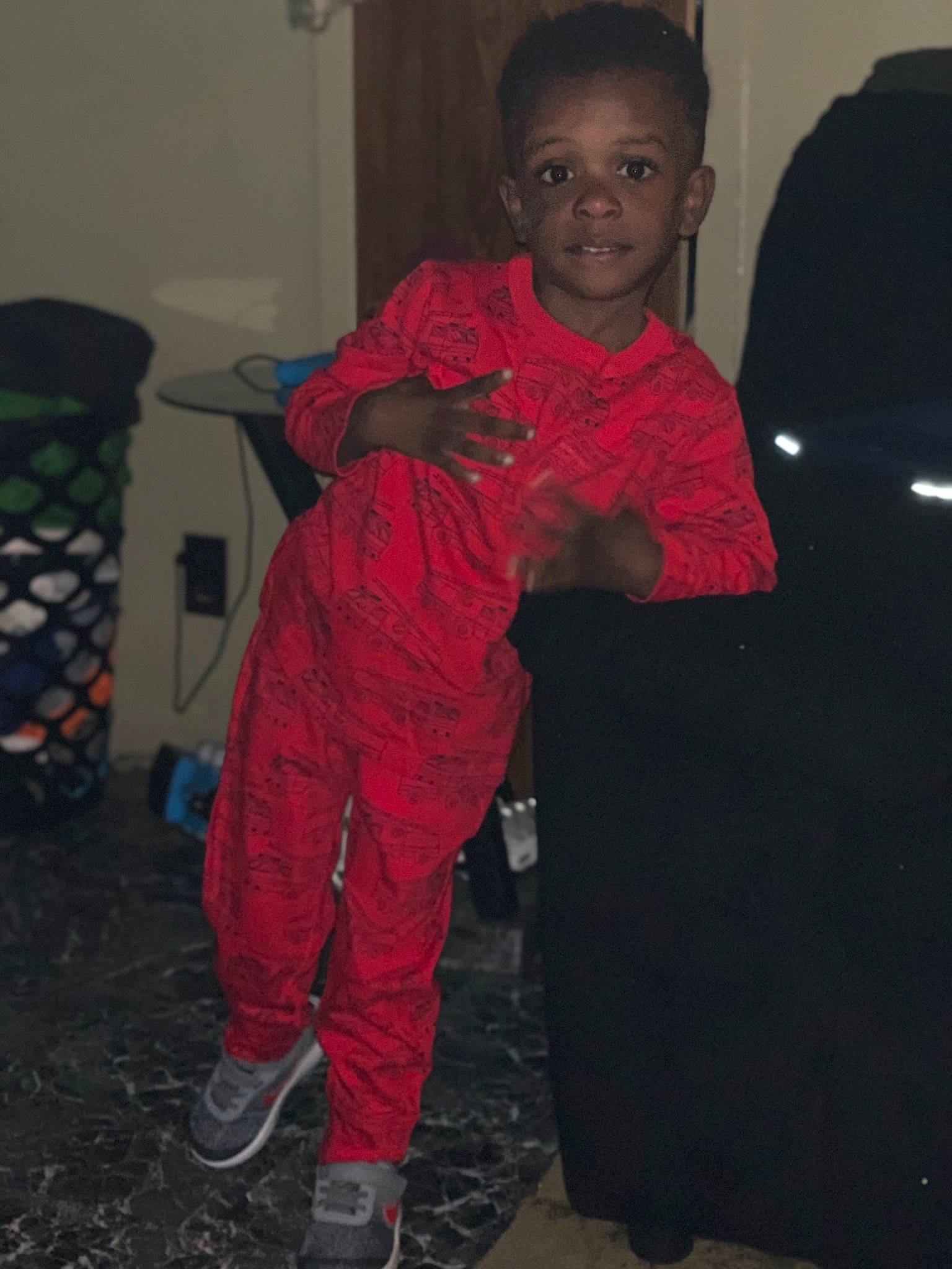 Kaeden is registered to the contest to win money with this photo: child, outerwear, person, smile, standing, toddler