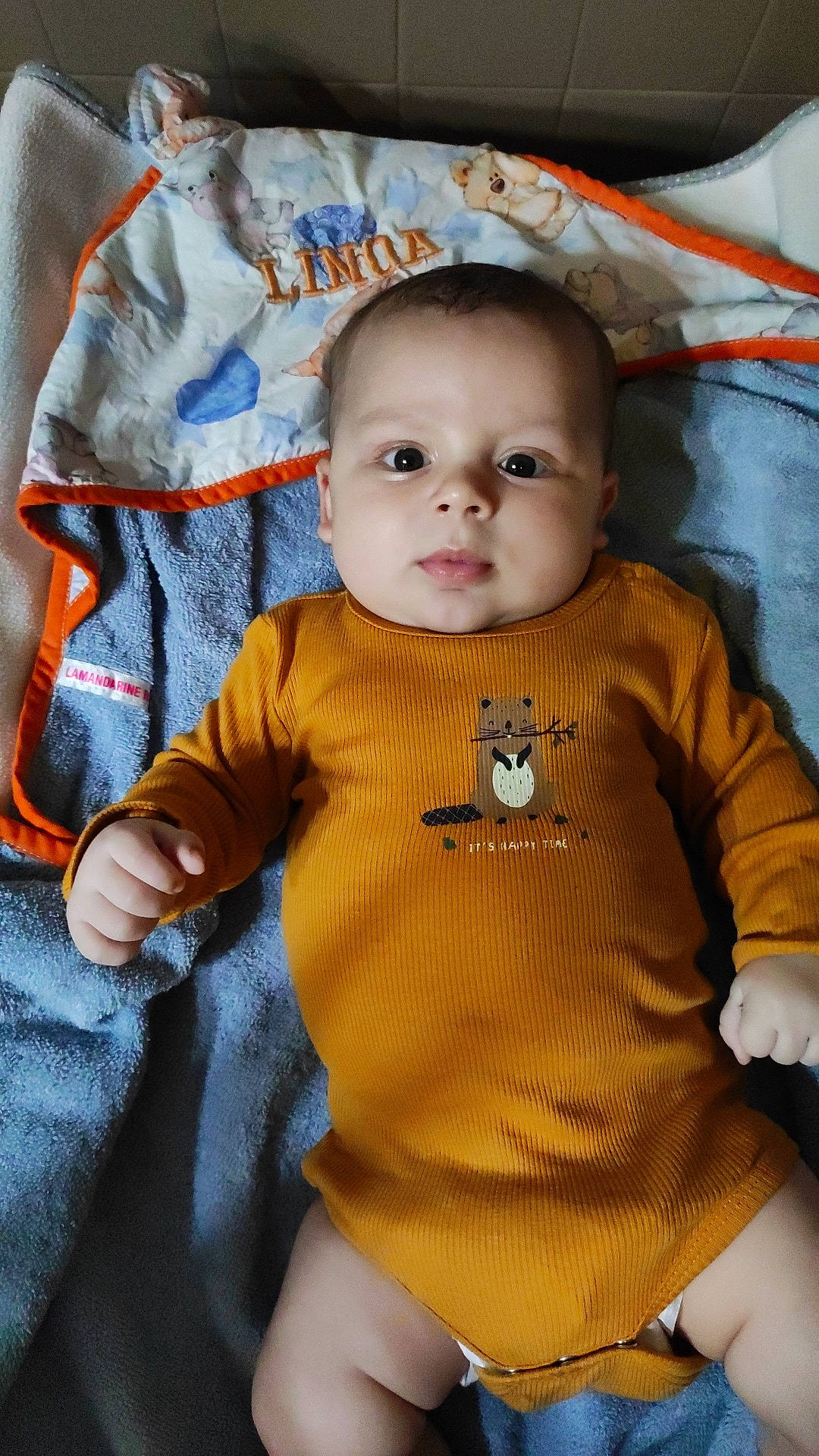 Linoa participe au concours pour gagner de l'argent avec cette photo : baby, baby_toddler_clothing, cheek, child, chin, collar, eye, face, head, human_body, iris, lip, nose, outerwear, person, skin, sleeve, smile, standing, textile