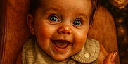 Scarlett is registered to the contest to win money with this photo: baby, child, smile, happy, blue_eyes, infant, hands, face, portrait, closeup, roses, flowers, blurred_background, warm_lighting, soft_texture, clothing, hand, candid, cute, joyful