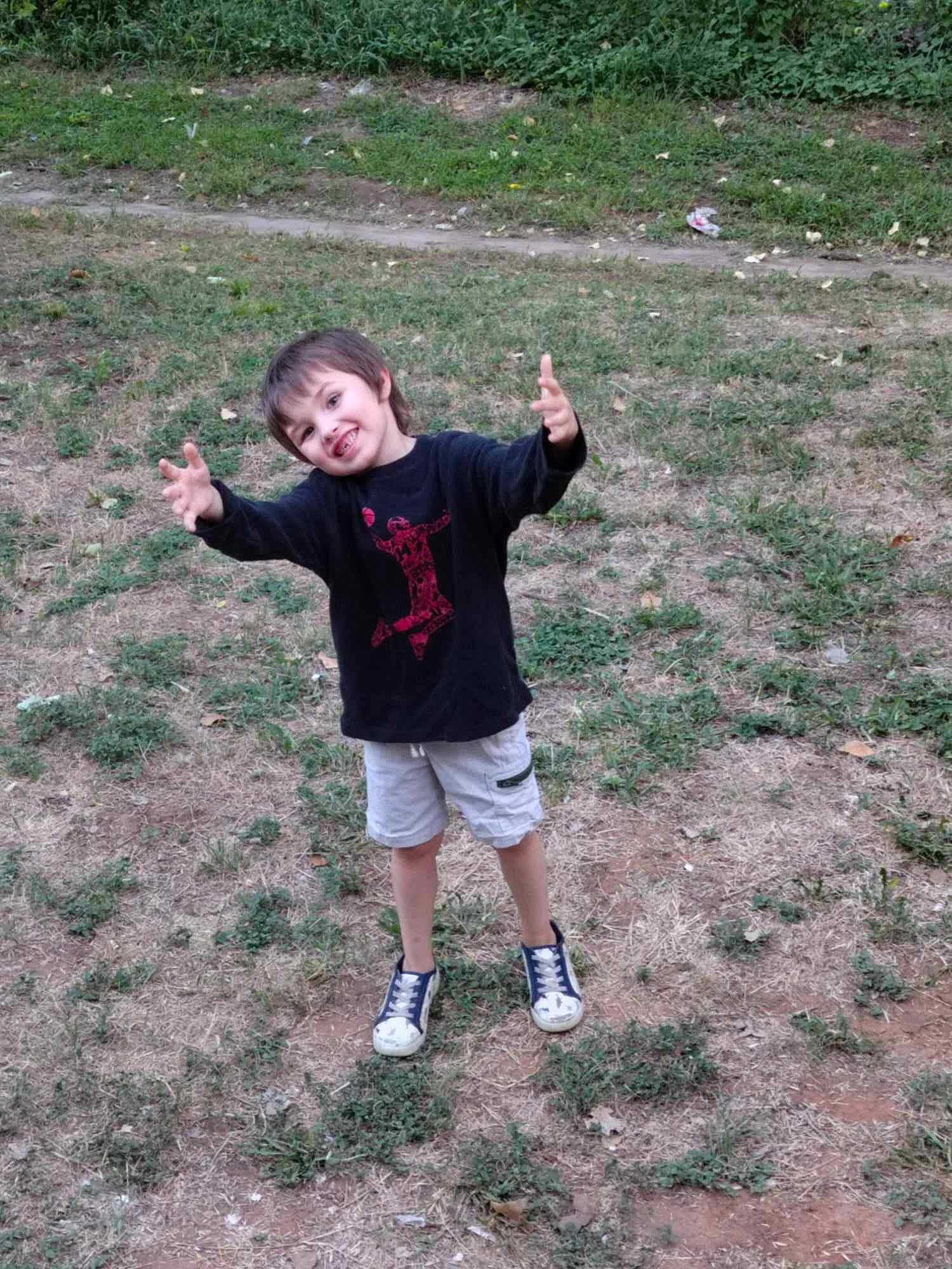 Kaison joined the competition — help win amazing prizes! child, fun, grass, grassland, groundcover, happy, joy, landscape, leisure, meadow, people_in_nature, person, play, recreation, shorts, sleeve, smile, soil, t_shirt, toddler