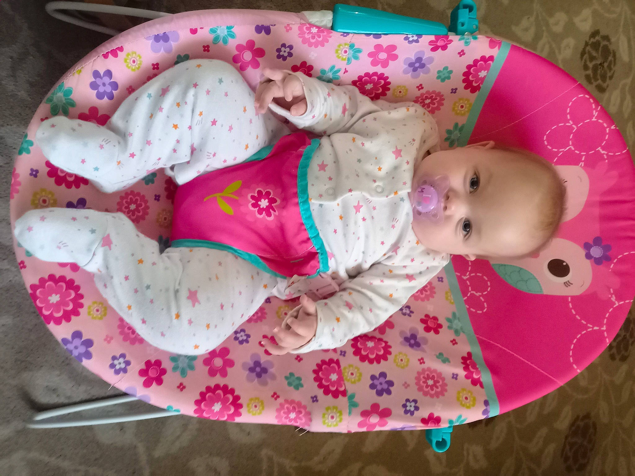 Jessica joined the competition — help win amazing prizes! baby, baby_products, baby_toddler_clothing, baby_toys, cheek, child, dress, eye, head, headgear, human_body, linens, magenta, pattern, person, pink, room, sleeve, toddler, toy