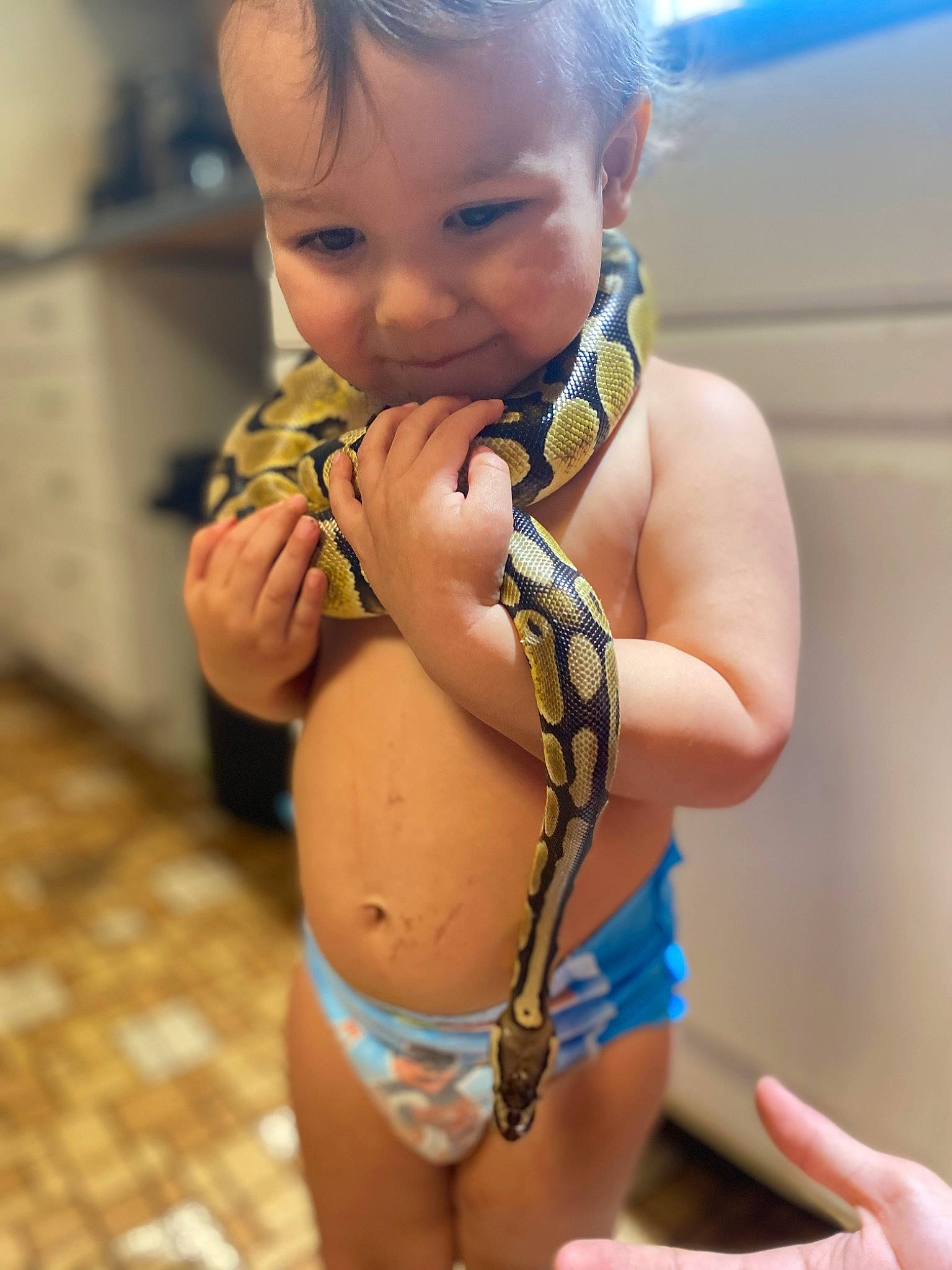 Rowen joined the competition — help win amazing prizes! abdomen, arthropod, chest, eye, face, finger, happy, head, insect, iris, mouth, nail, neck, organism, person, skin, swimwear, thigh, thumb, toddler