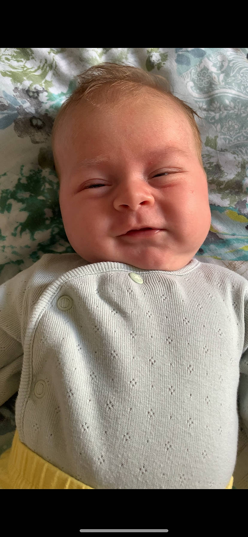 Mathias joined the competition — help win amazing prizes! baby, baby_toddler_clothing, cheek, child, comfort, face, happy, iris, linens, pattern, person, skin, sleeve, smile, textile, toddler