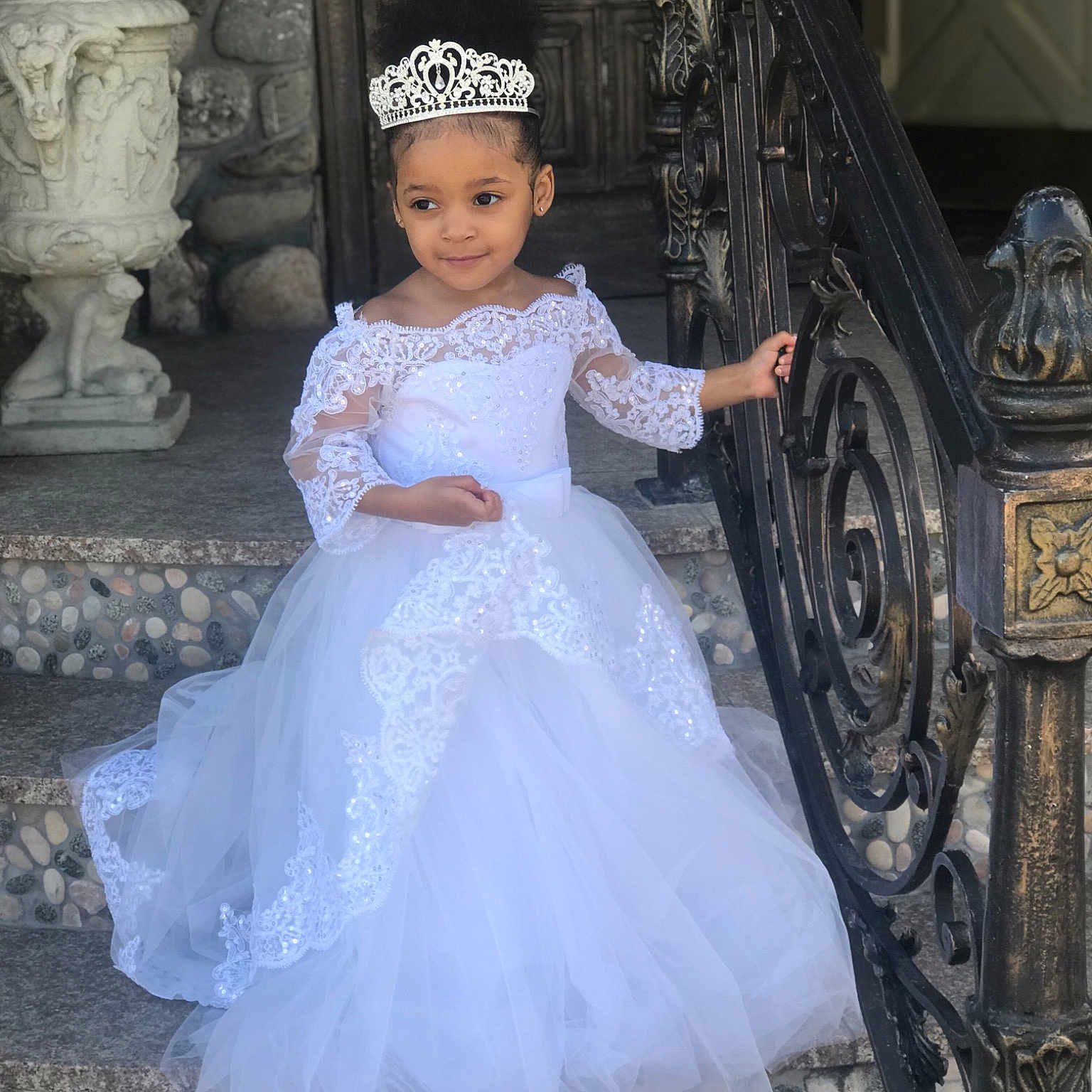 Maraya joined the competition — help win amazing prizes! beauty, bridal_accessory, bridal_clothing, bridal_party_dress, bride, child, clothing, dress, fashion, formal_wear, gown, hair_accessory, headgear, headpiece, headwear, lace, lady, person, tradition, veil