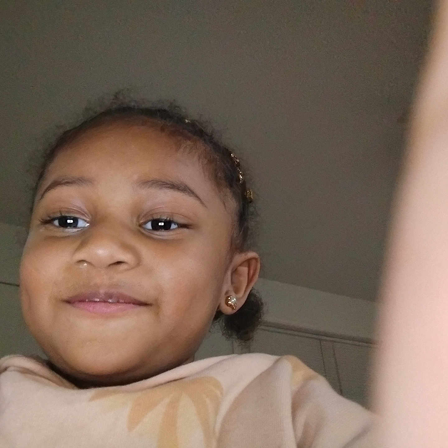 Christal is registered to the contest to win money with this photo: accessories, baby, bodypart, ear, earring, face, finger, frown, hand, happy, head, jewelry, mouth, neck, person, photography, portrait, sad, smile, teeth