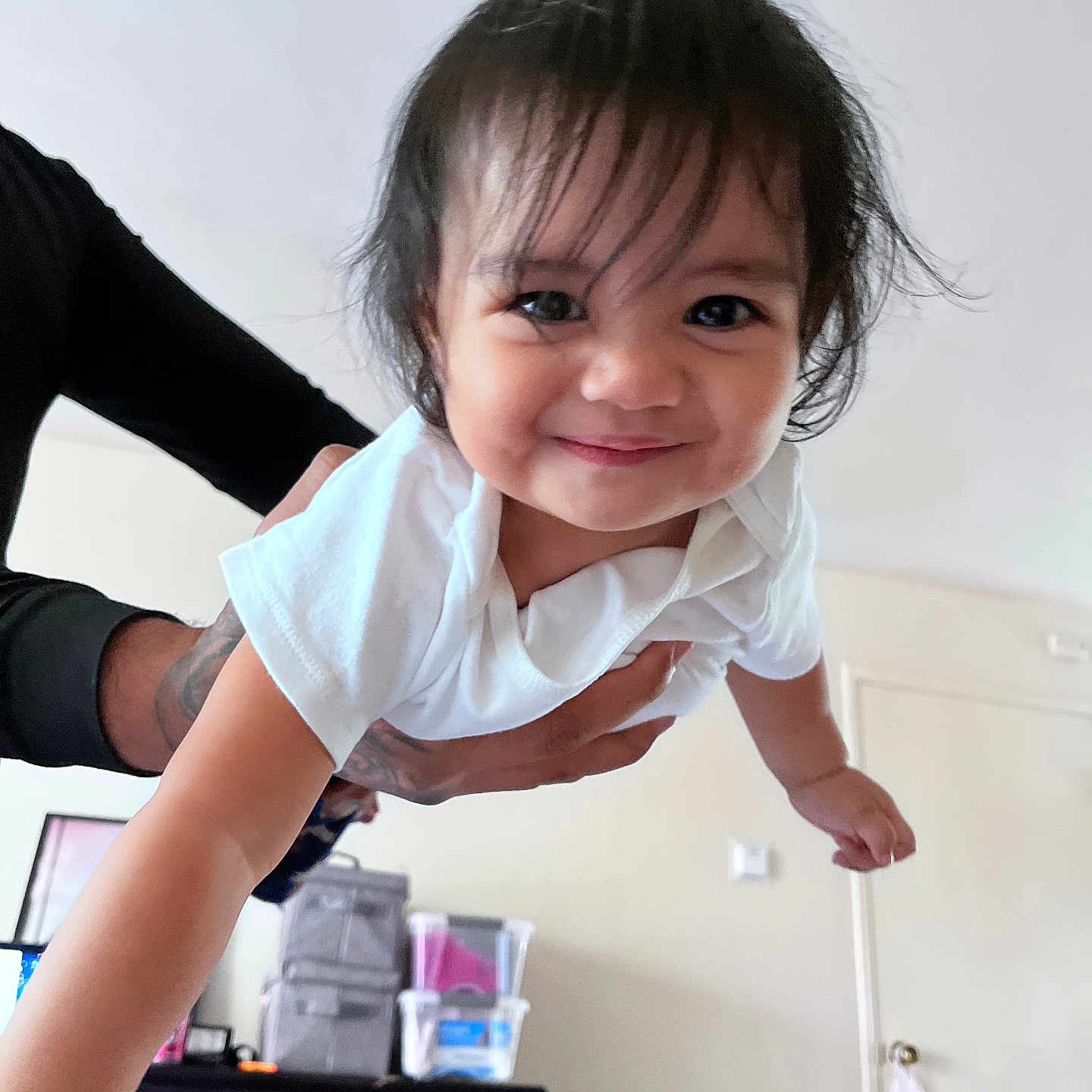 Sisi joined the competition — help win amazing prizes! bodypart, cabinet, child, clothing, crawling, dress, face, female, finger, furniture, girl, hand, happy, head, person, photography, portrait, shirt, smile, t_shirt