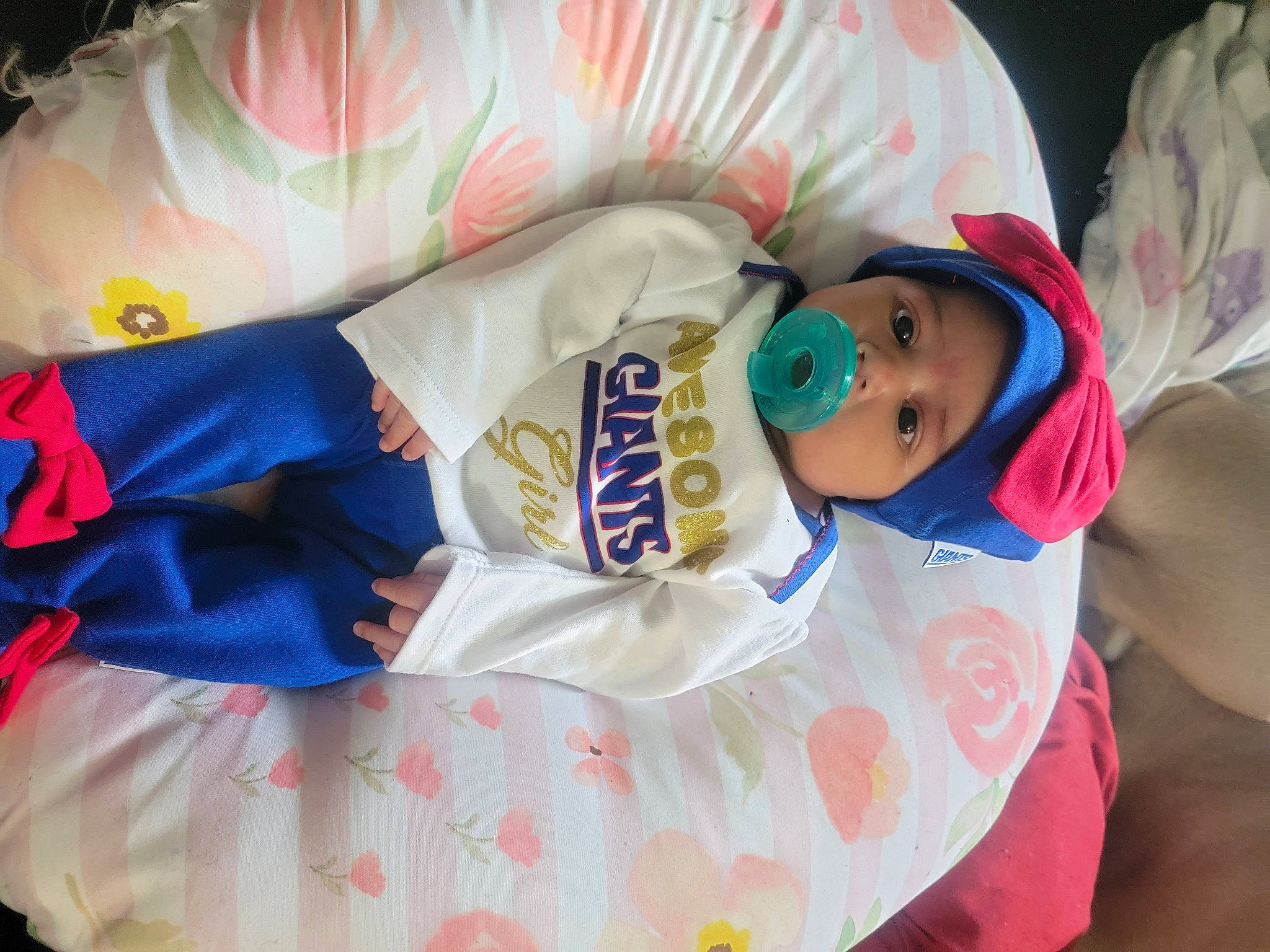 Kimorah joined the competition — help win amazing prizes! arm, baby, baby_products, baby_toddler_clothing, child, comfort, event, happy, hat, head, headgear, headwear, human_body, linens, pattern, person, room, skin, sleeve, t_shirt