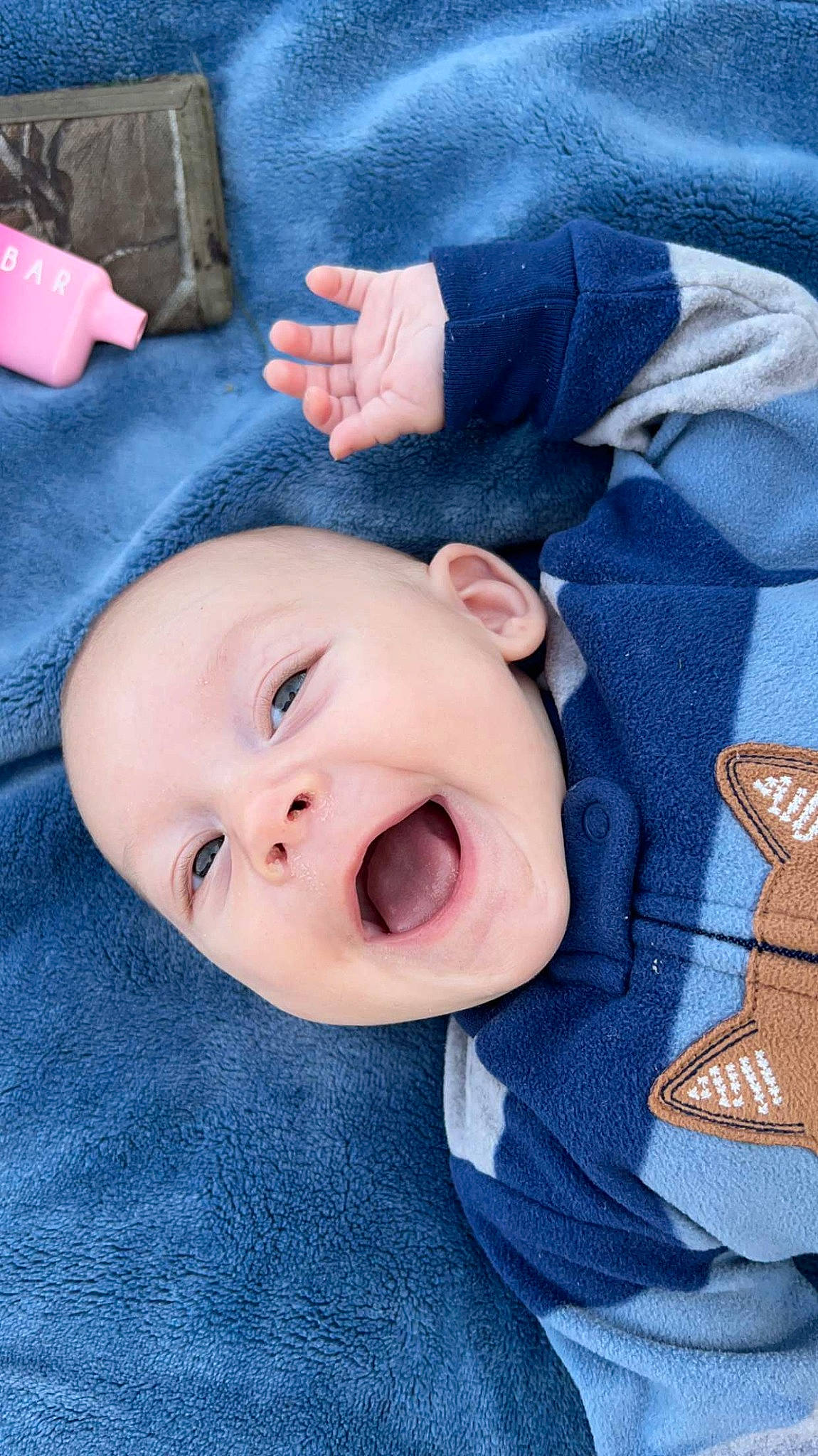 Kooper joined the competition — help win amazing prizes! baby, baby_toddler_clothing, blue, cheek, child, chin, collar, comfort, electric_blue, face, happy, nose, person, portrait_photography, skin, sleeve, toddler