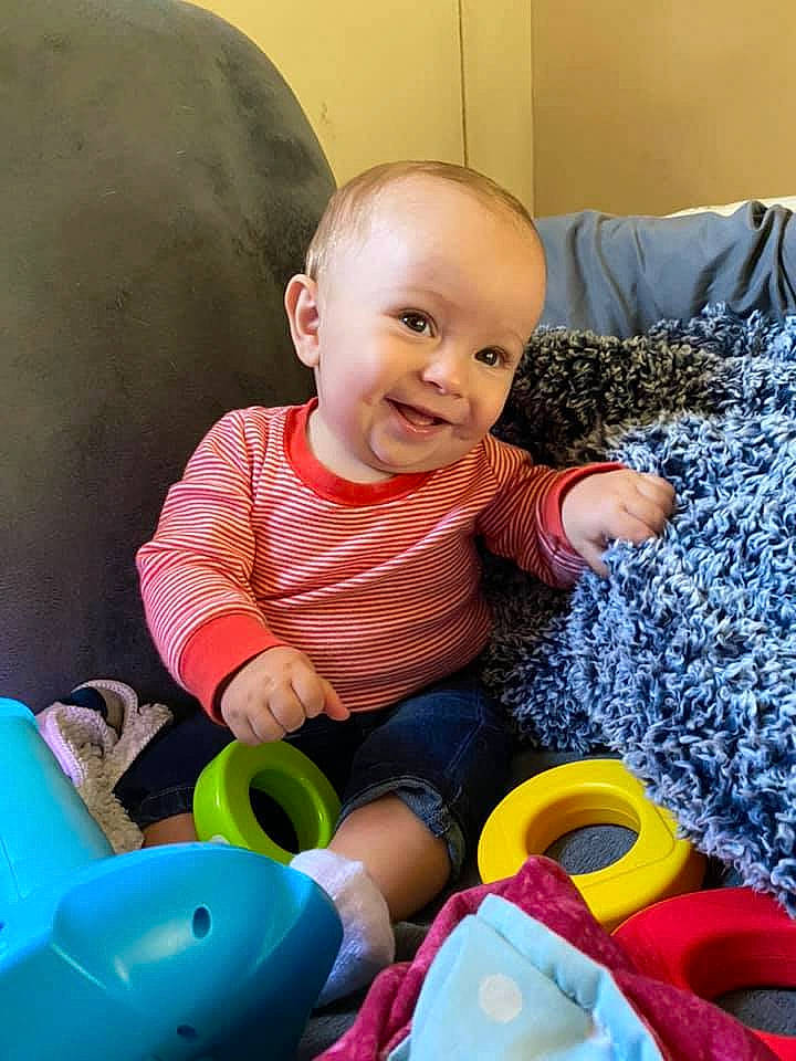 Leighton is registered to the contest to win money with this photo: baby, baby_playing_with_toys, child, fun, joy, person, play, sitting, toddler