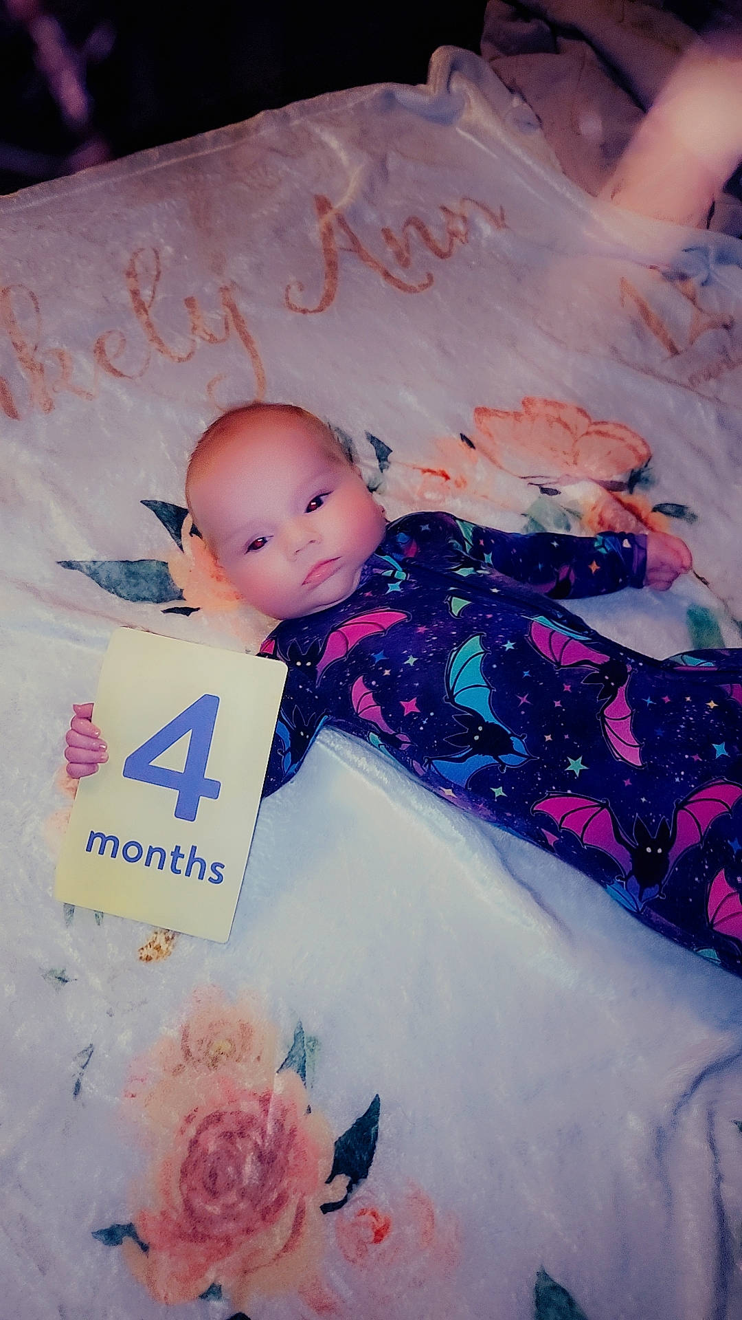 Blakely joined the competition — help win amazing prizes! baby, baby_toddler_clothing, child, doll, flower, happy, linens, magenta, pattern, peach, person, petal, pink, plant, purple, rose, rose_order, skin, textile, toddler