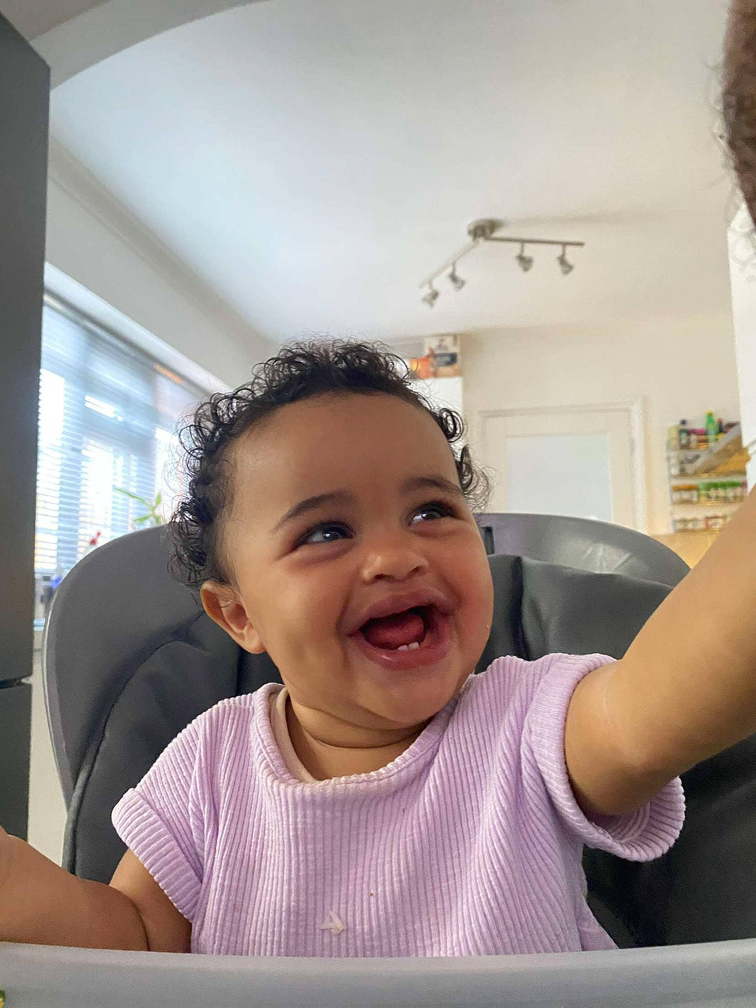 Nylah joined the competition — help win amazing prizes! arm, baby, chin, comfort, ear, eyebrow, eyelash, fun, gesture, happy, jaw, joy, lip, mouth, nose, person, skin, smile, t_shirt, toddler