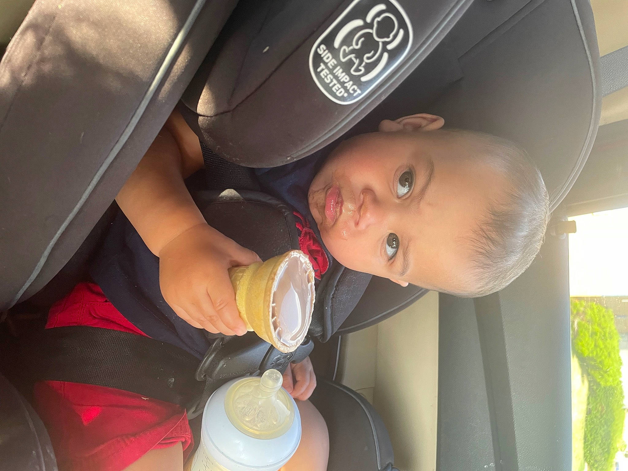 Demitris is registered to the contest to win money with this photo: auto_part, automotive_design, automotive_exterior, automotive_lighting, automotive_tire, automotive_wheel_system, baby, car, car_seat, child, family_car, fashion_accessory, food, hat, helmet, light, luxury_vehicle, person, toddler, vehicle_door