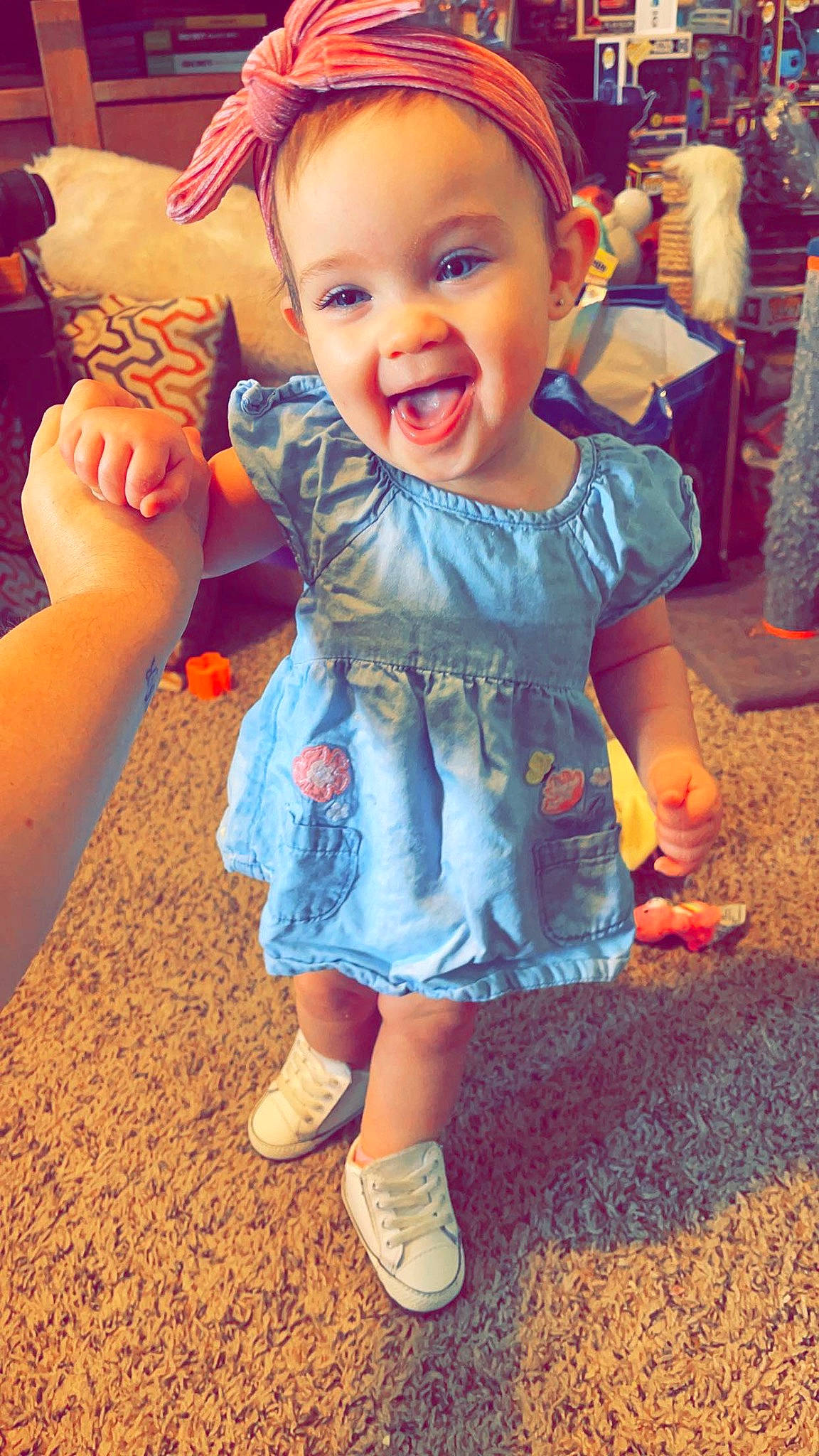 Audree joined the competition — help win amazing prizes! baby, baby_toddler_clothing, child, electric_blue, event, finger, fun, happy, hat, iris, leg, leisure, person, pink, sandal, shoe, skin, smile, summer, toddler