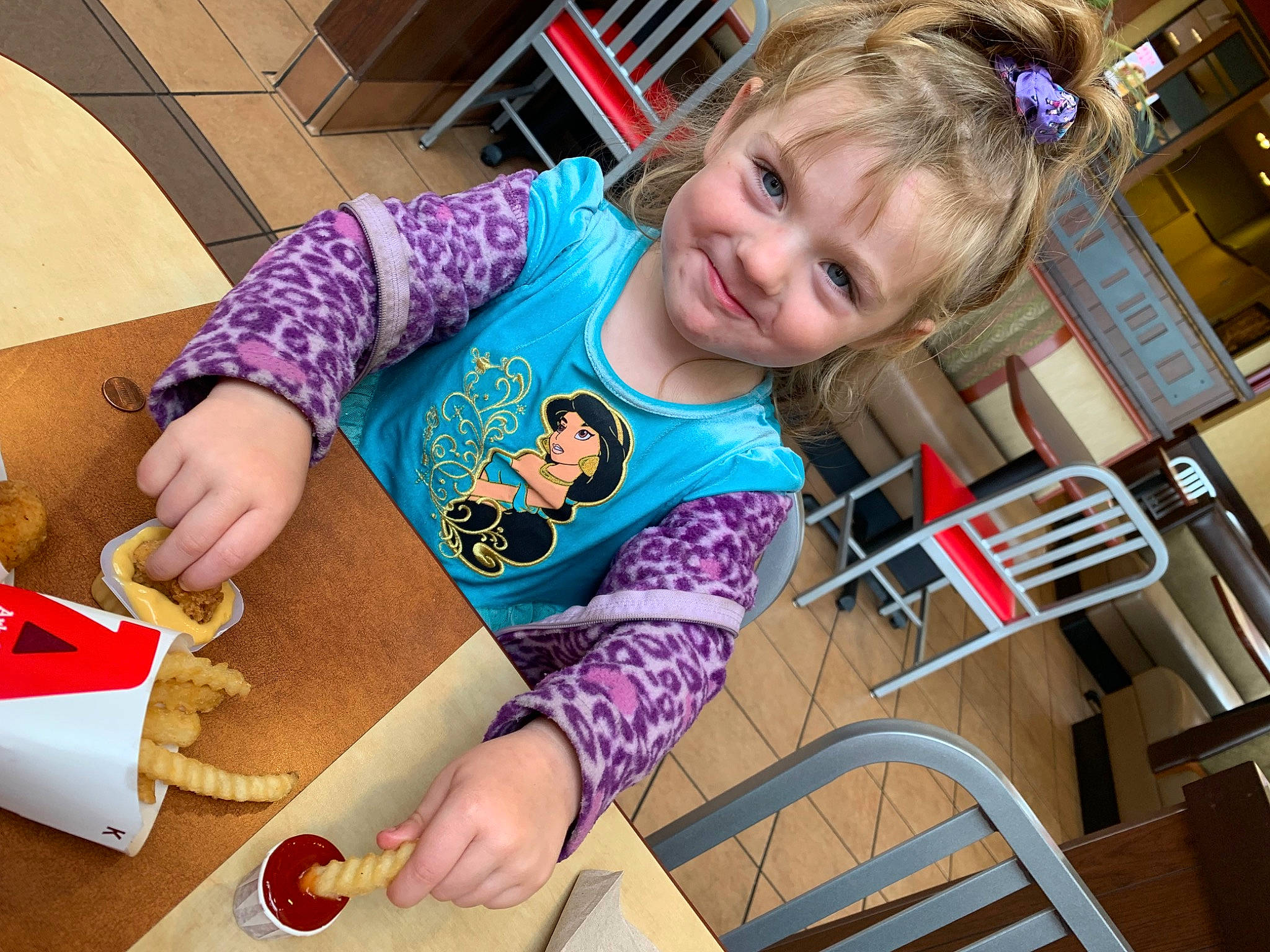 Paislee joined the competition — help win amazing prizes! chair, child, city, comfort_food, fun, happy, joy, kindergarten, leisure, person, play, play_doh, recreation, room, smile, t_shirt, table, tableware, toddler, vacation