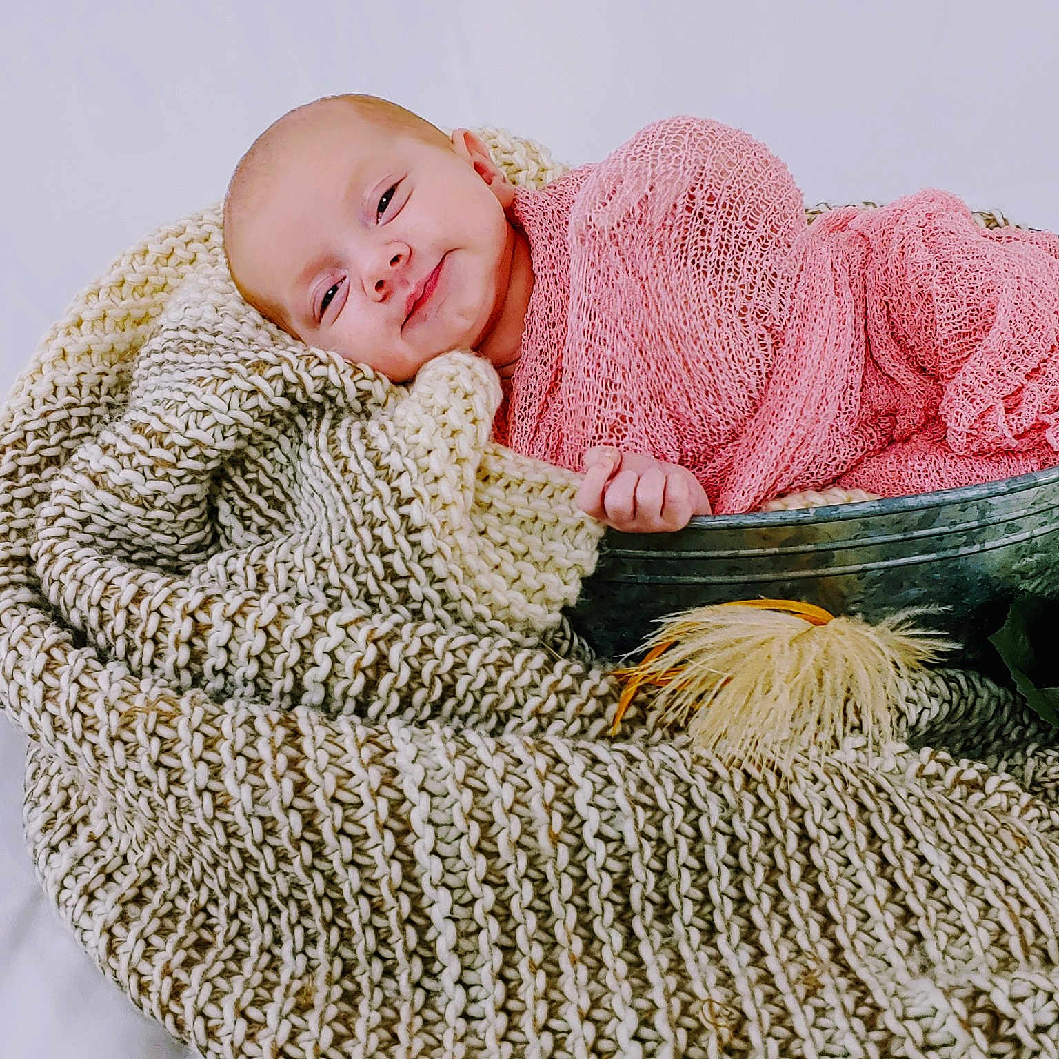 Paizlie joined the competition — help win amazing prizes! art, baby, baby_products, baby_sleeping, blanket, child, crochet, fur, knitting, outerwear, pattern, person, photograph, pink, product, textile, thread, toddler, wicker, wool
