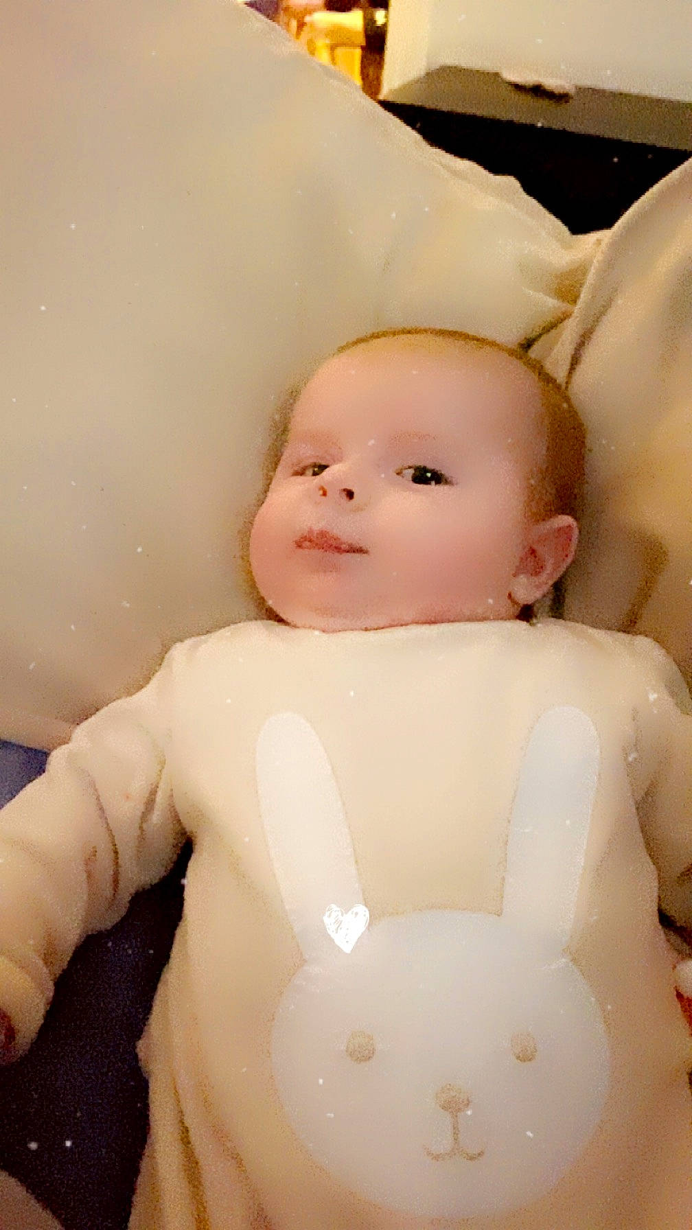 Chaynna participe au concours pour gagner de l'argent avec cette photo : abdomen, art, baby, cheek, chest, child, doll, eyebrow, eyelash, figurine, gesture, happy, head, lip, peach, person, portrait_photography, sleeve, toy, trunk