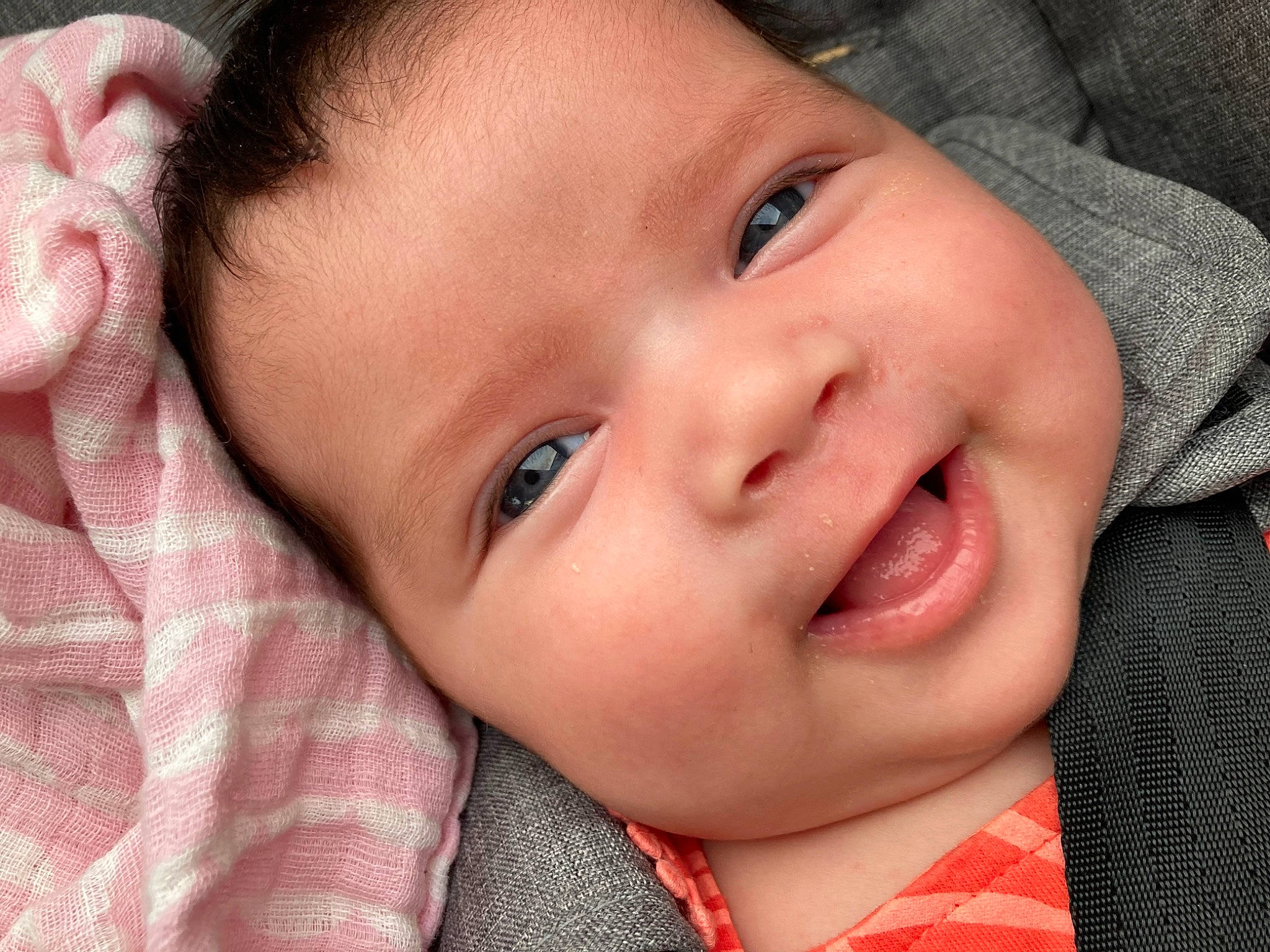 Abigail joined the competition — help win amazing prizes! baby, baby_toddler_clothing, cheek, chin, collar, ear, eyebrow, eyelash, face, forehead, gesture, happy, iris, lip, mouth, neck, nose, person, skin, sleeve