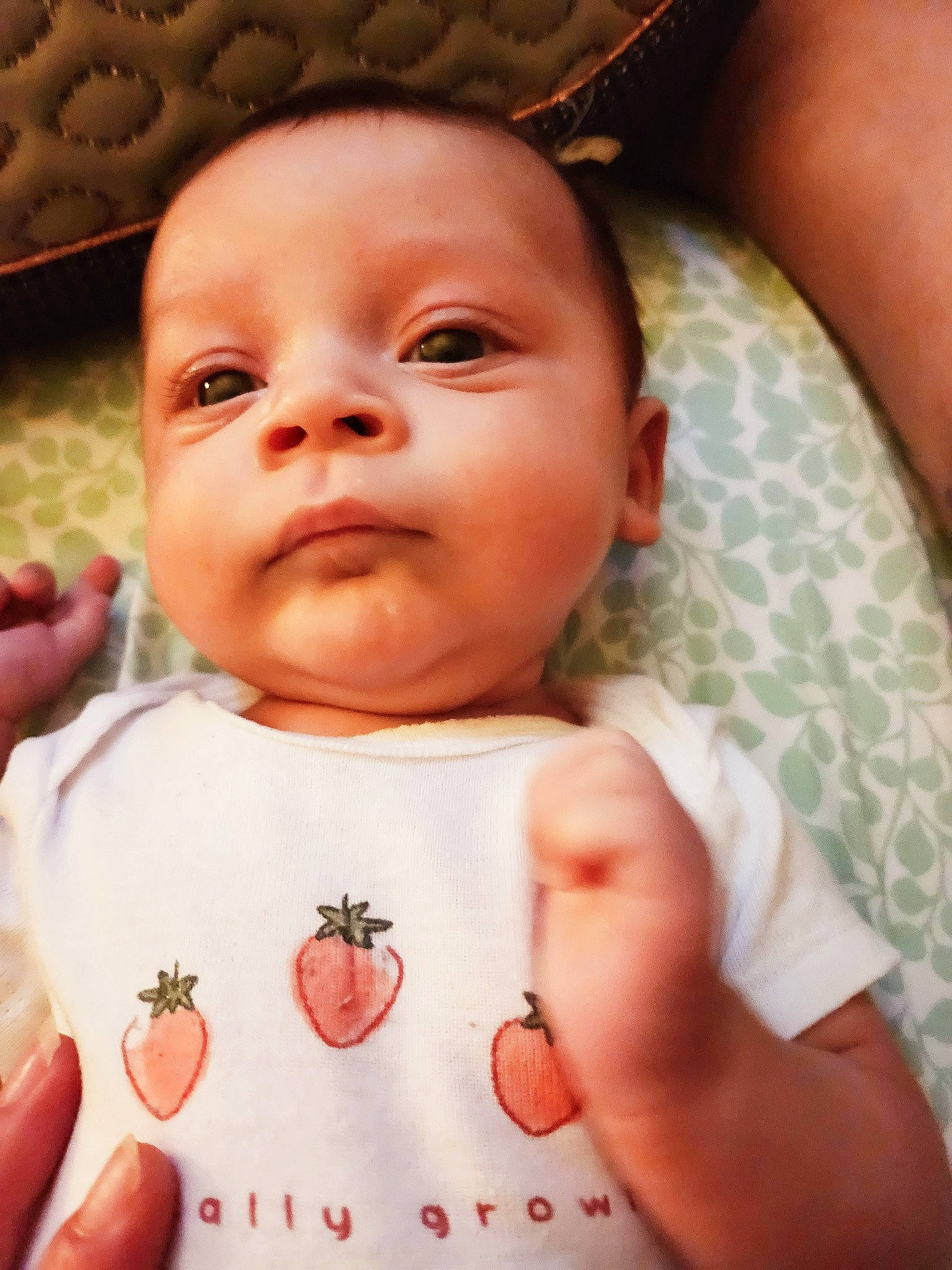 Emma'Lyn joined the competition — help win amazing prizes! baby, baby_toddler_clothing, cheek, chin, eyelash, facial_expression, finger, gesture, happy, lip, mouth, nose, organ, person, pink, product, skin, sleeve, textile, thumb