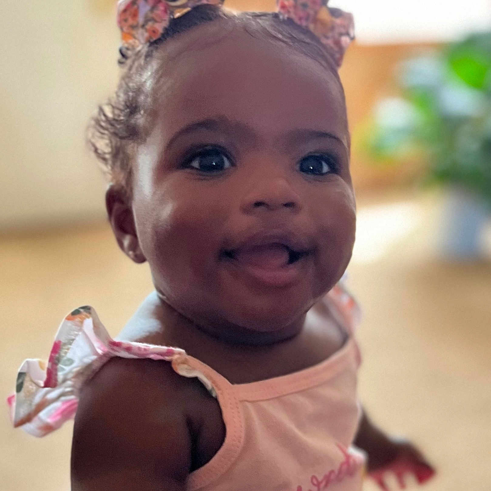Brooklynn Noelle is registered to the contest to win money with this photo: accessories, baby, babylaughing, bodypart, clothing, dress, earring, face, happy, head, jewelry, laughing, mouth, necklace, person, photography, portrait, shoulder, smile, teeth