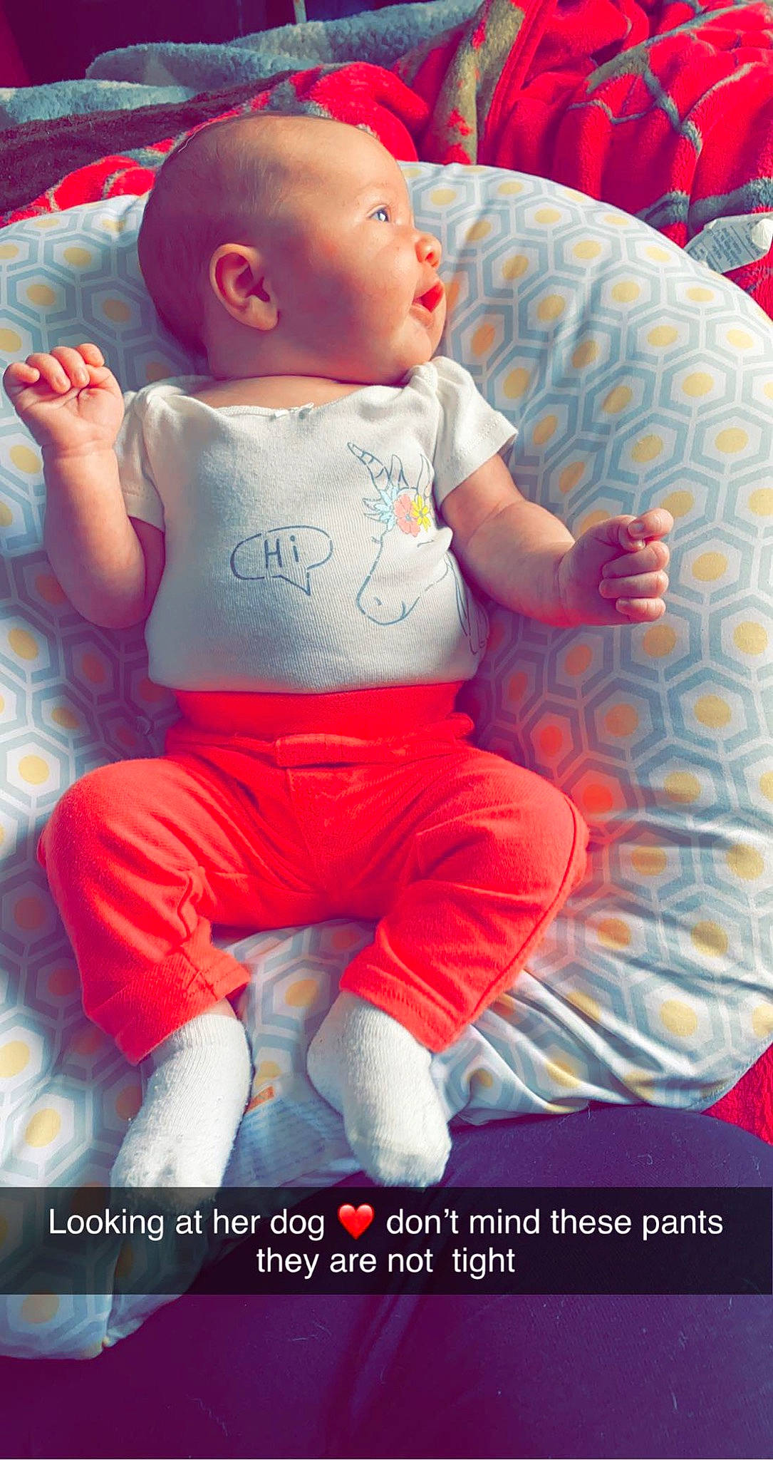 Paislee joined the competition — help win amazing prizes! baby, baby_toddler_clothing, cheek, child, comfort, cool, electric_blue, fun, hairstyle, happy, human_body, mouth, orange, person, pink, product, skin, sleeve, t_shirt, textile