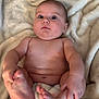 Oakley joined the competition — help win amazing prizes! baby, bare_chest, blanket, child, comfort, curious, cute, diaper, expression, feet, hands, human, indoor, infant, lying_down, newborn, portrait, skin, soft, young
