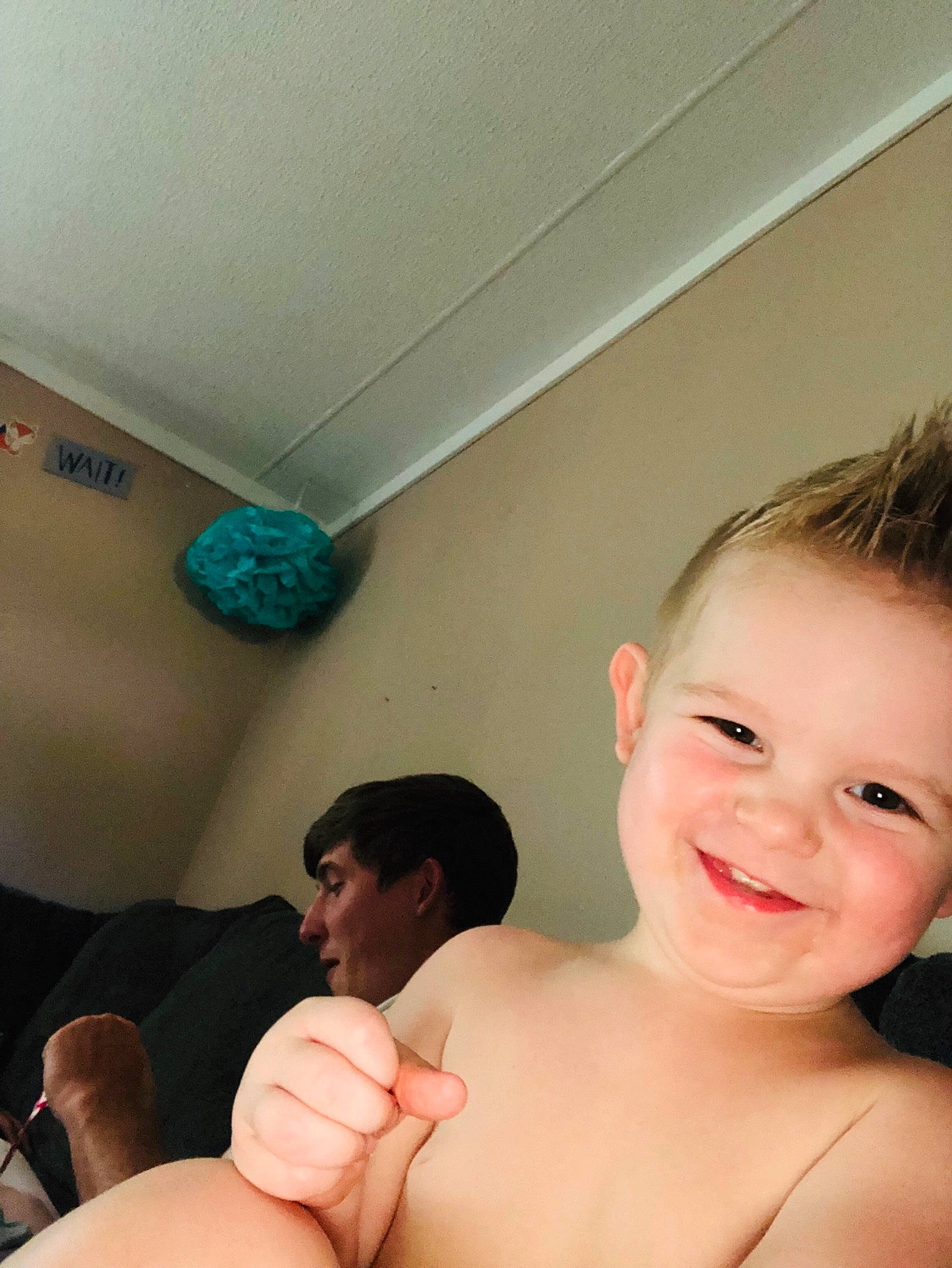 Gauge is registered to the contest to win money with this photo: arm, baby, bathing, cheek, chest, child, face, finger, fun, hand, joint, joy, leg, mouth, neck, nose, person, room, shoulder, skin