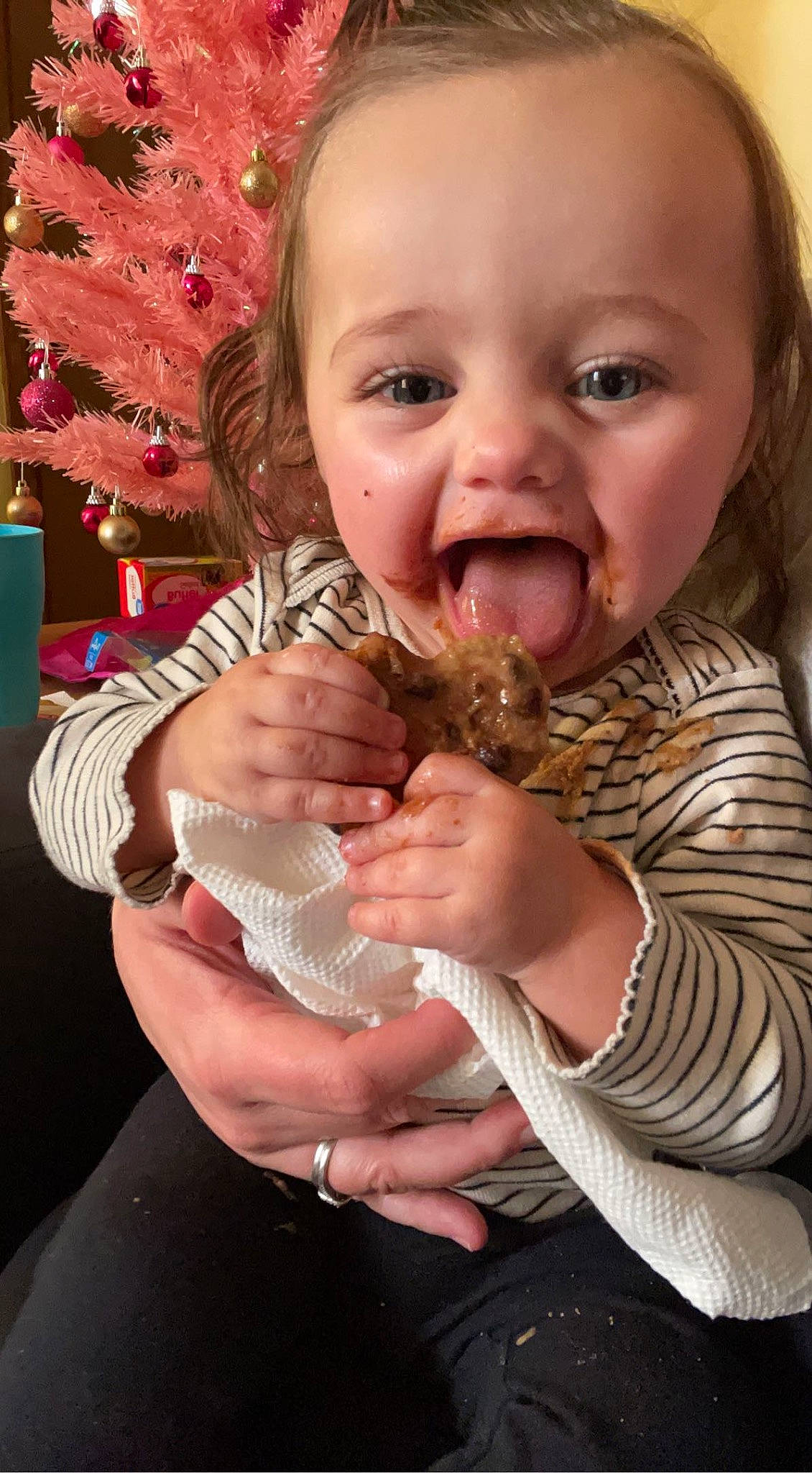 Delaney joined the competition — help win amazing prizes! baby, baby_toddler_clothing, cheek, event, finger, gesture, hand, happy, human_body, iris, lip, mouth, nail, person, pink, skin, smile, sweetness, thumb, toddler