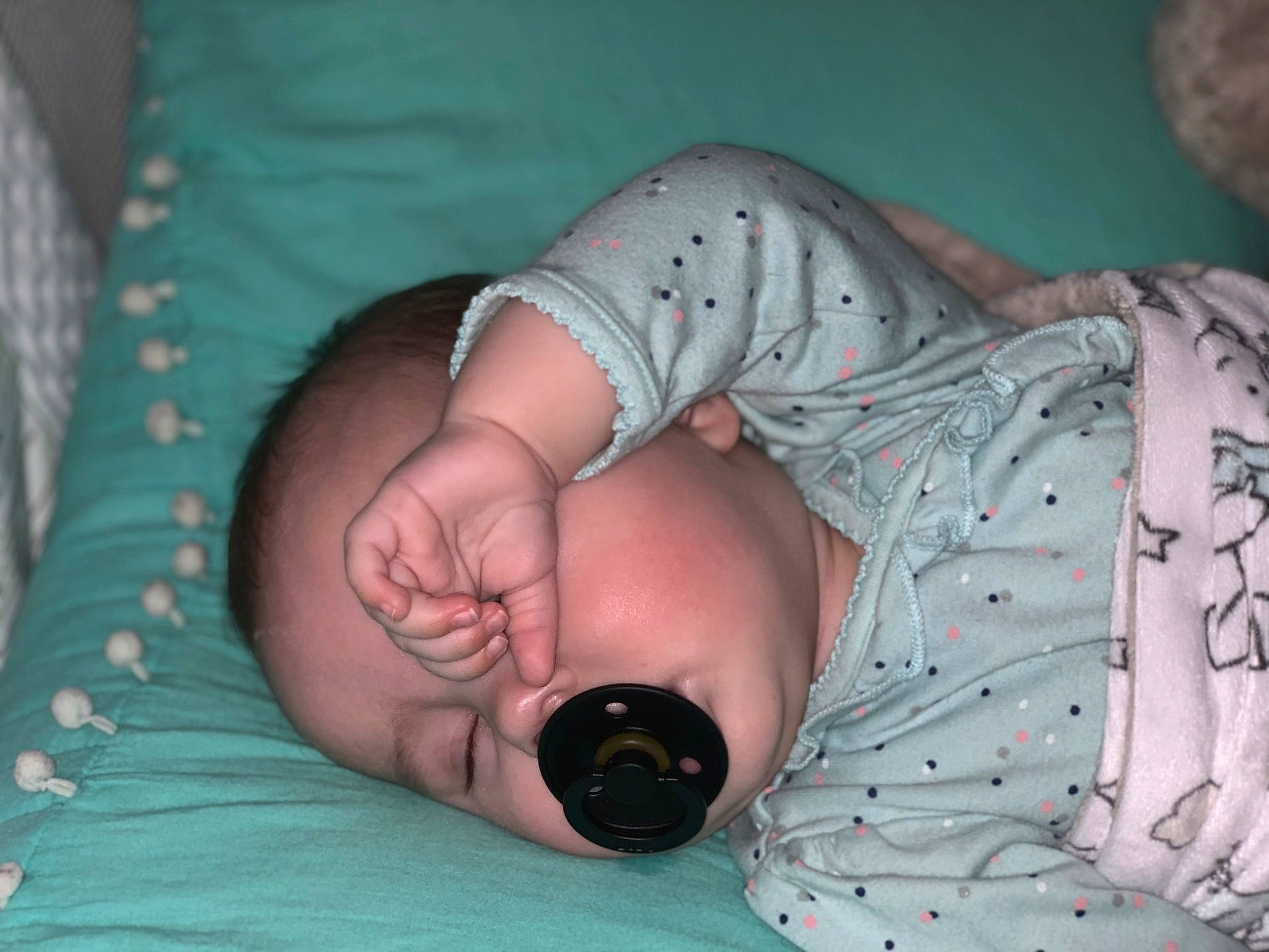 Gracelynn joined the competition — help win amazing prizes! abdomen, baby, baby_products, baby_sleeping, baby_toddler_clothing, chest, child, comfort, finger, hand, human_body, joint, linens, mammal, mouth, person, pink, skin, sleeve, toddler