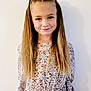 Iris participe au concours pour gagner de l'argent avec cette photo : child, girl, smile, blonde_hair, braids, long_hair, floral_dress, patterned_clothing, standing, portrait, white_background, happy, cute, fashion, youth, innocence, person, casual, indoor, light