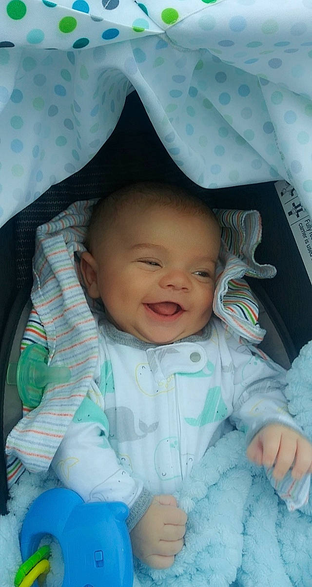 Bentlee is registered to the contest to win money with this photo: baby, cheek, child, eye, iris, nose, person, product, skin, smile, toddler