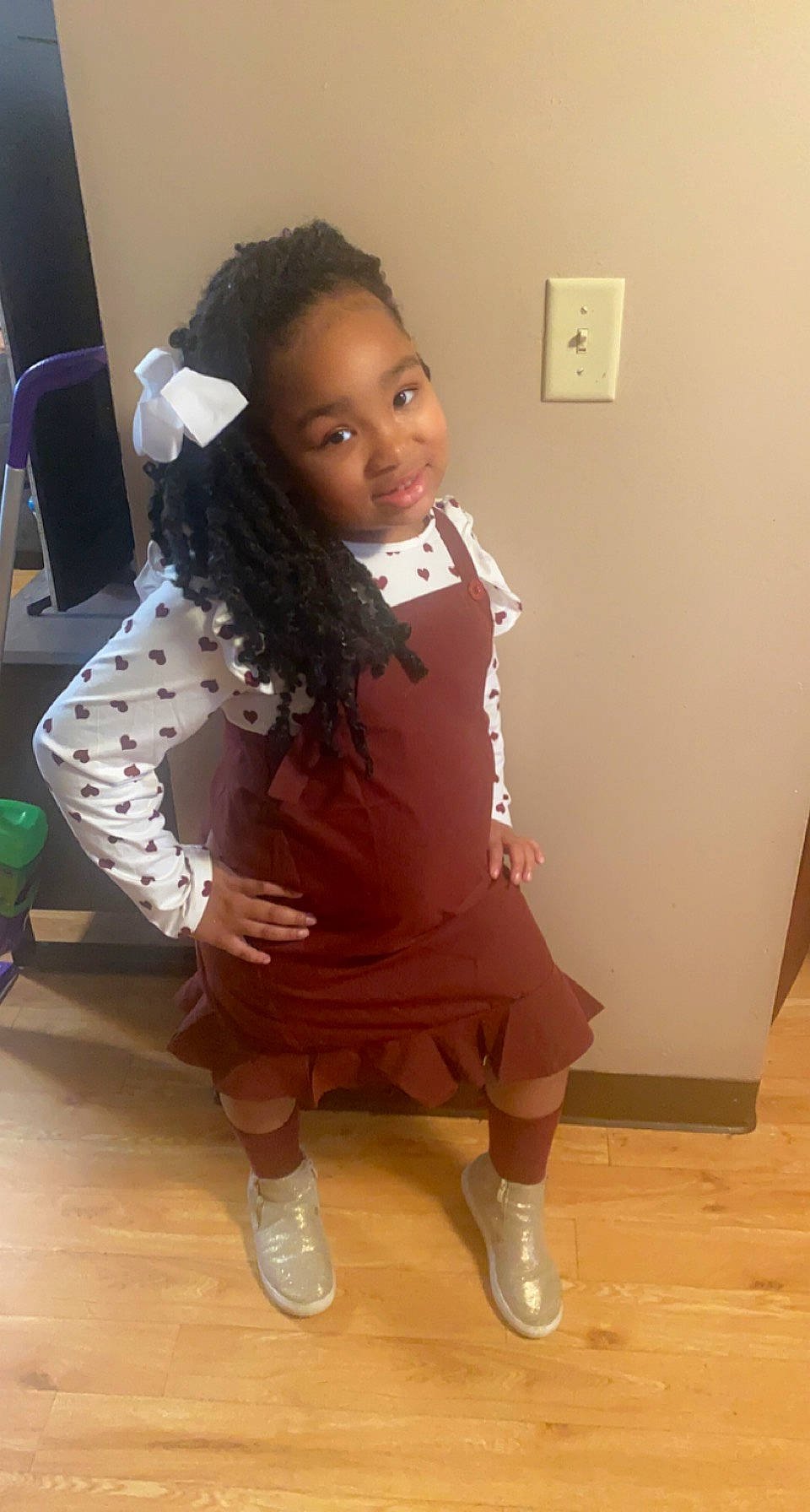 Laiya is registered to the contest to win money with this photo: arm, baby_toddler_clothing, cheek, floor, flooring, hair, hairstyle, happy, hardwood, head, joy, knee, neck, person, picture_frame, shoe, shoulder, skin, sleeve, thigh